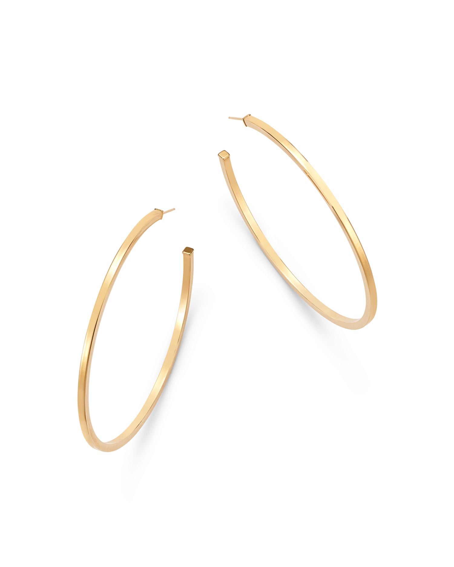 Square Tube Hoop Earrings in 14K Yellow Gold - Exclusive