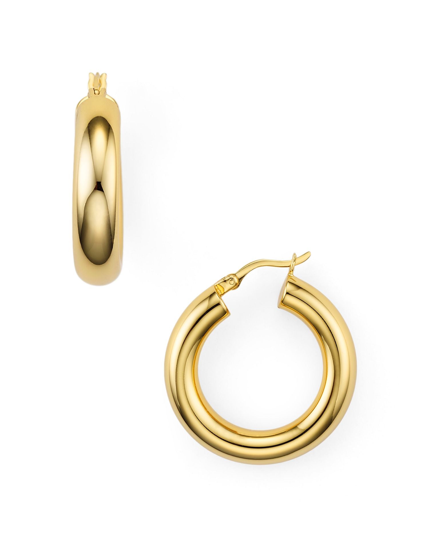 Tube Hoop Earrings in Sterling Silver, 18K Gold-Plated Sterling Silver or 18K Rose Gold-Plated Sterling Silver