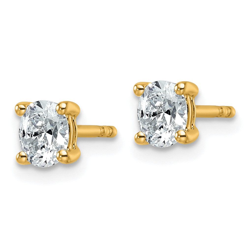 14k Gold 1/2 CTW Lab Grown Diamond Oval Stud Earrings