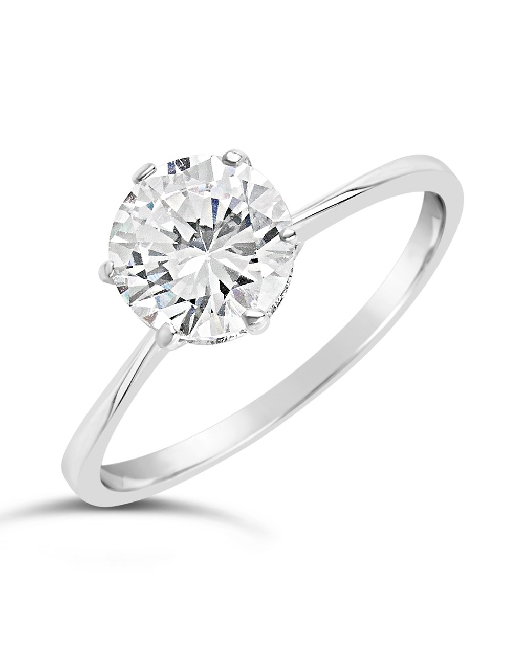 Sterling Silver Solitaire Cubic Zirconia Promise Ring