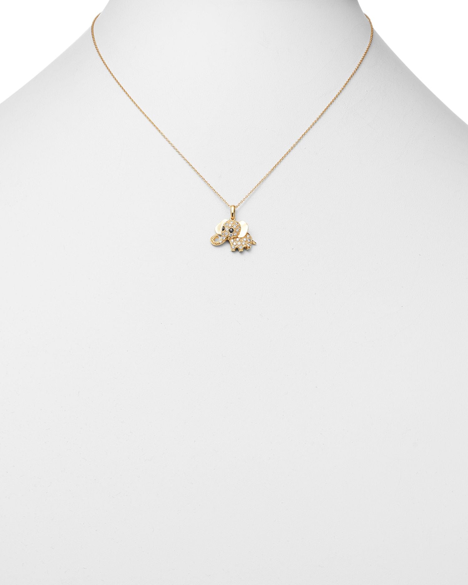 Diamond Elephant Pendant Necklace in 14K Yellow Gold, .20 ct. t.w., 16.5' - Exclusive