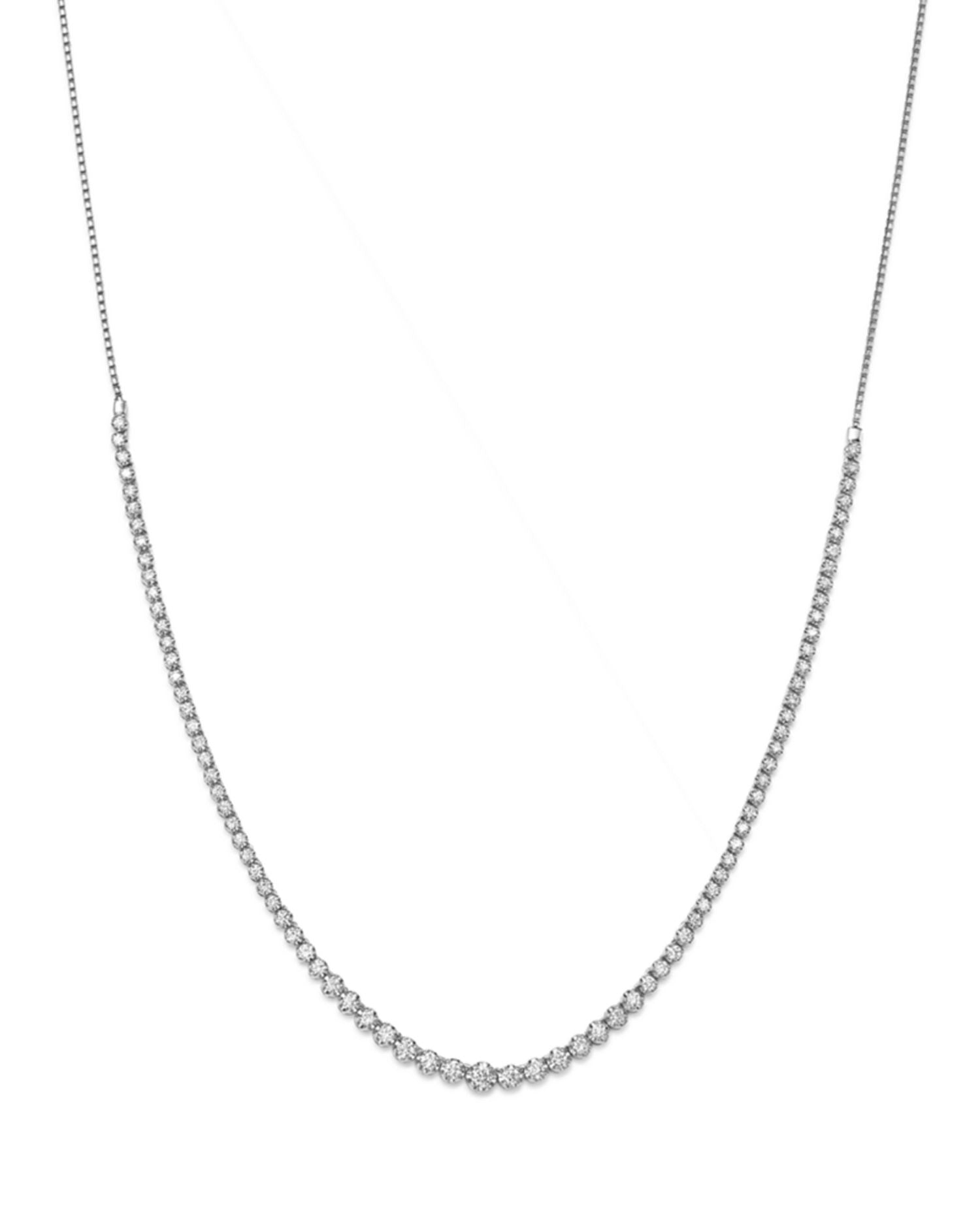 Diamond Graduated Bolo Necklace in 14K White Gold, 2.50 ct. t.w. - Exclusive