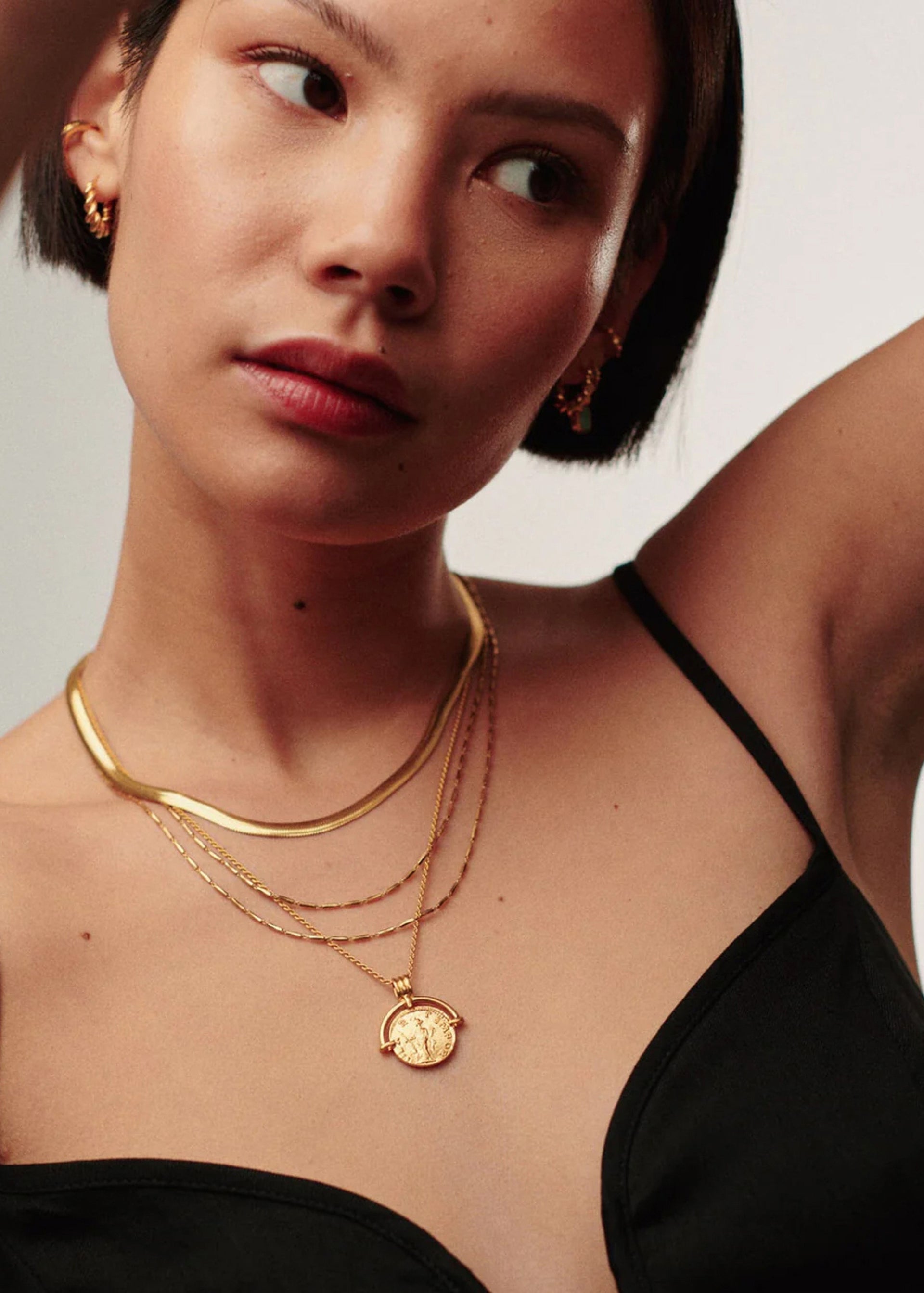 Flat 18kt gold vermeil snake chain necklace