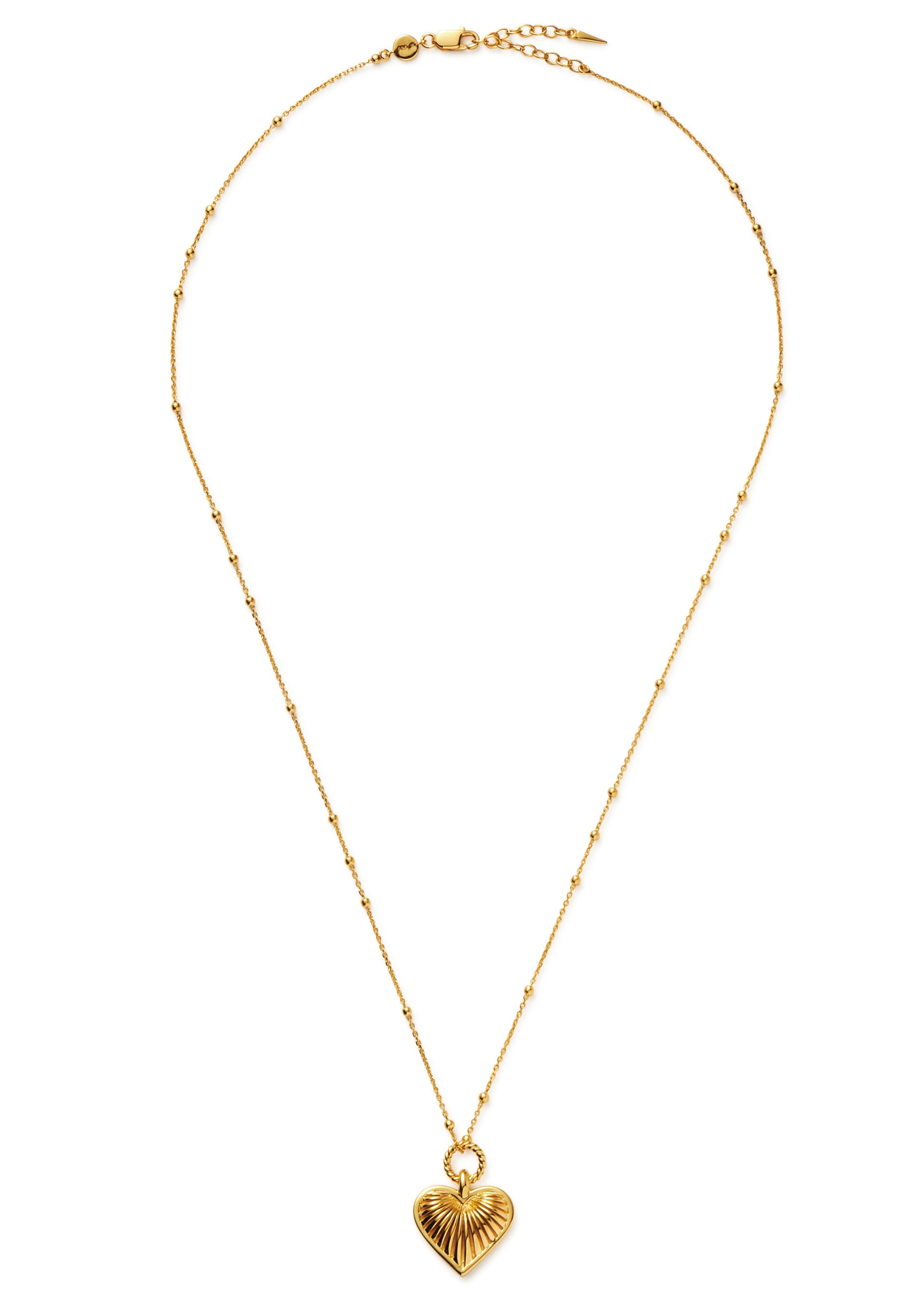 Ridge Heart 18kt gold-plated necklace