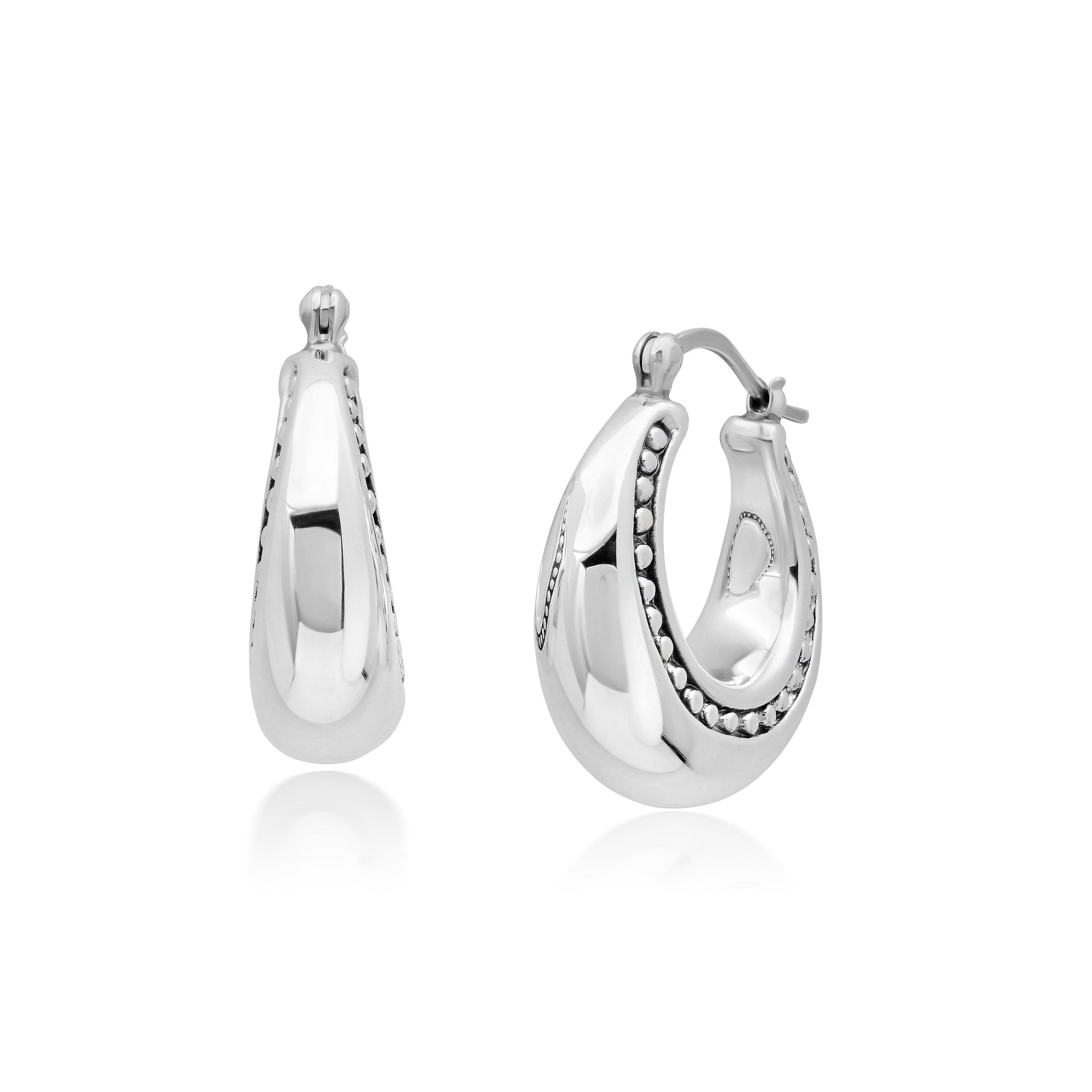 Sterling Silver 25X25X10 MM Hoop Earrings
