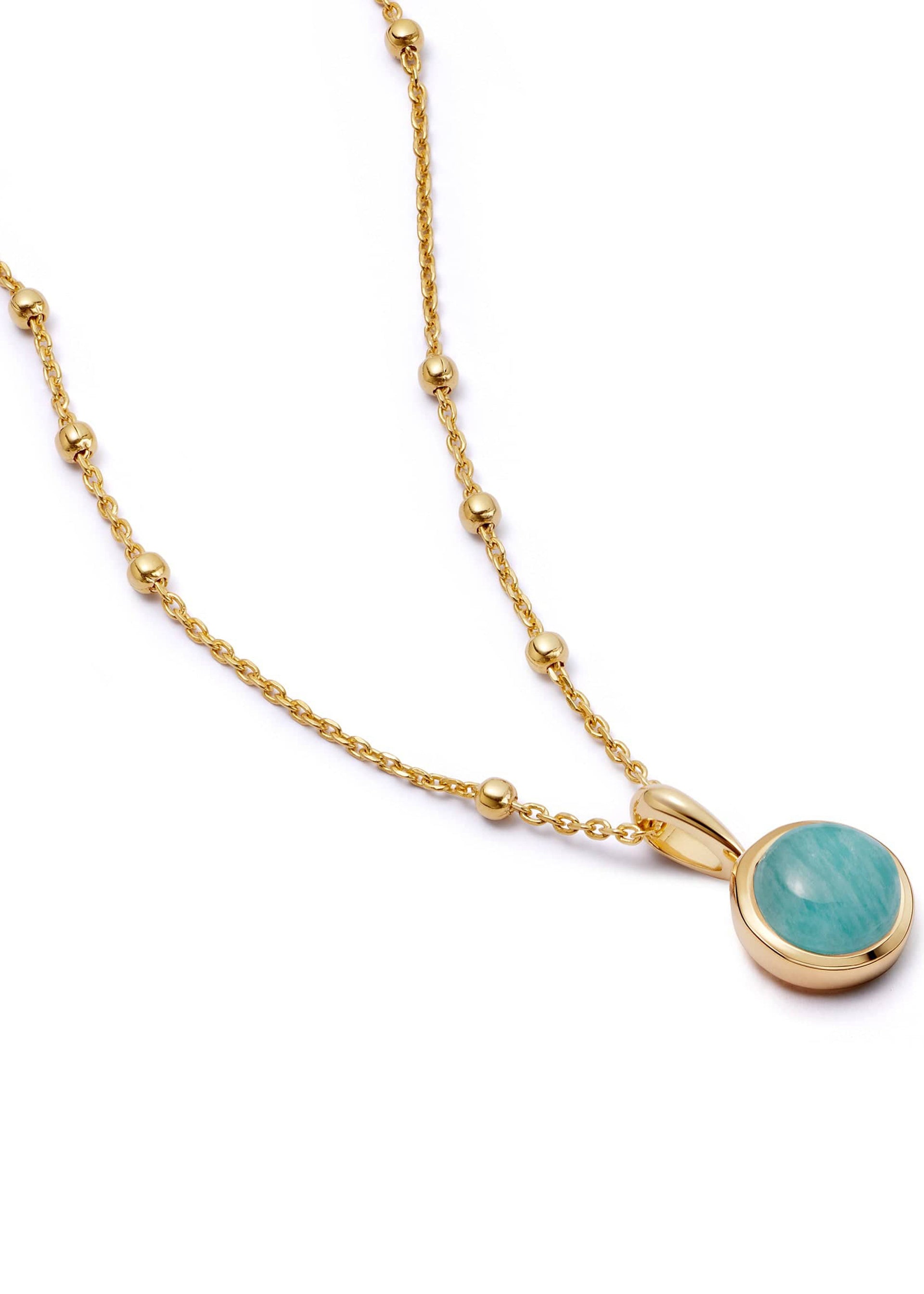 Healing Stone Bobble 18kt gold-plated necklace