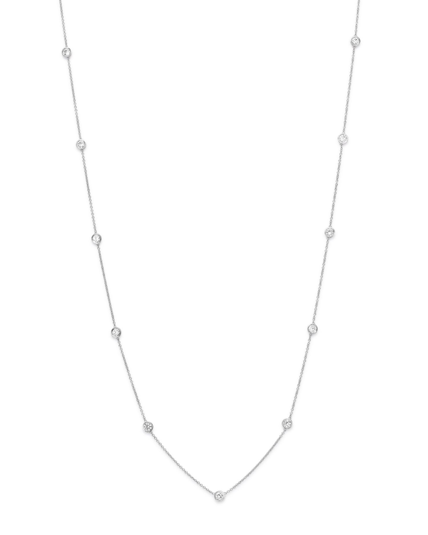 Diamond Station Necklace in 14K White Gold, 1.0 ct. t.w. - Exclusive