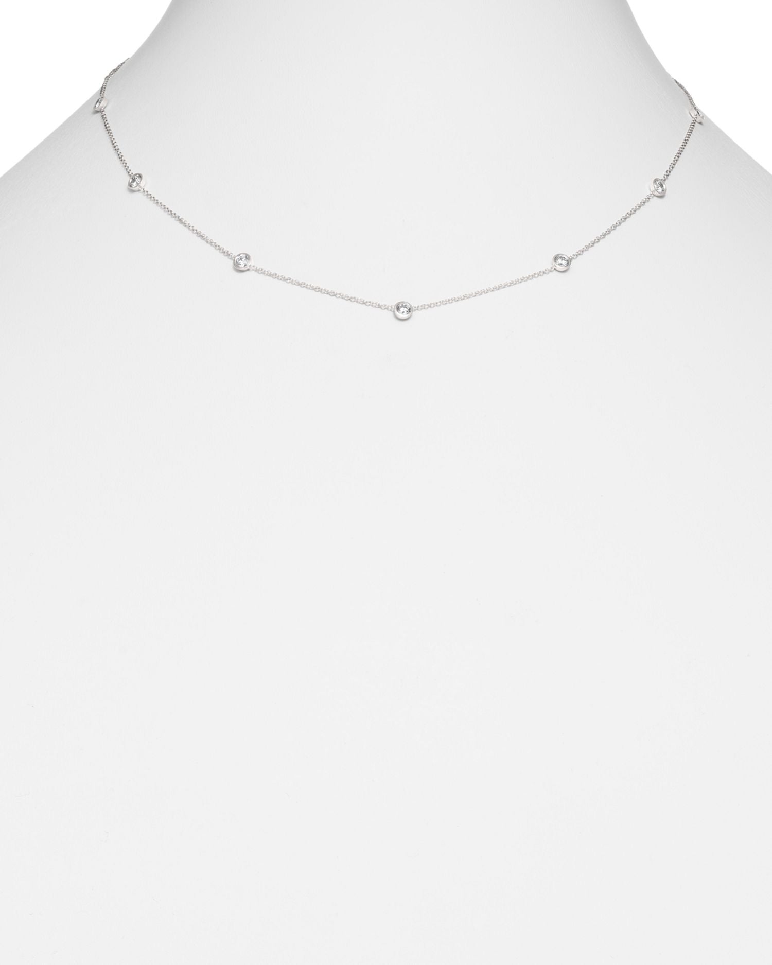 Diamond Station Necklace in 14K White Gold, 1.0 ct. t.w. - Exclusive
