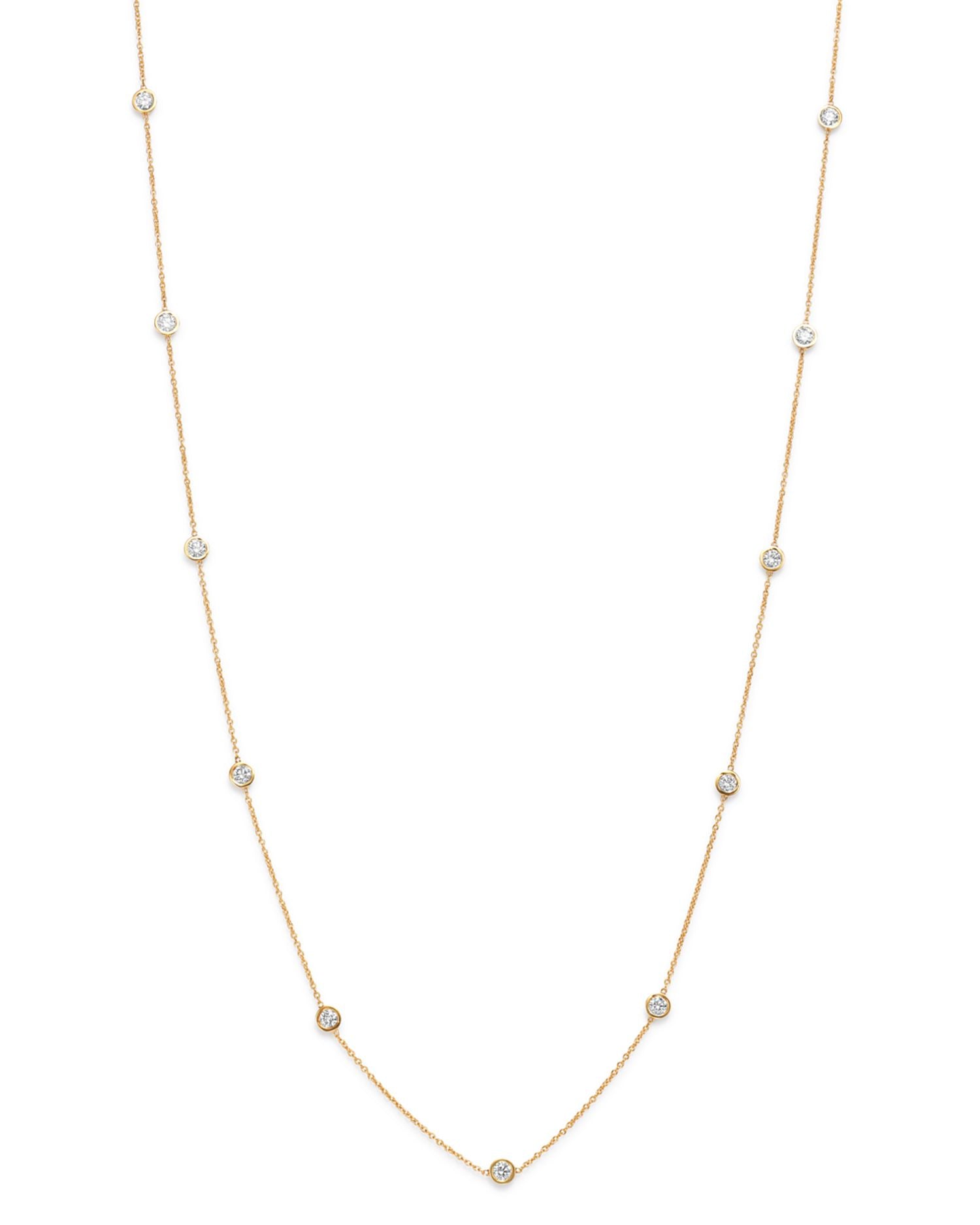 Diamond Station Necklace in 14K Yellow Gold, 1.0 ct. t.w. - Exclusive