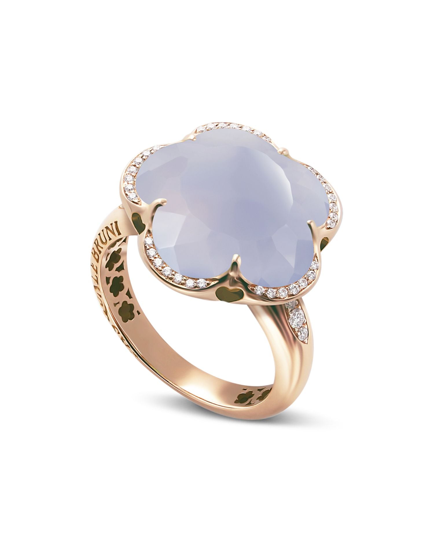 18K Rose Gold Bon Ton Floral Gemstone & Diamond Ring