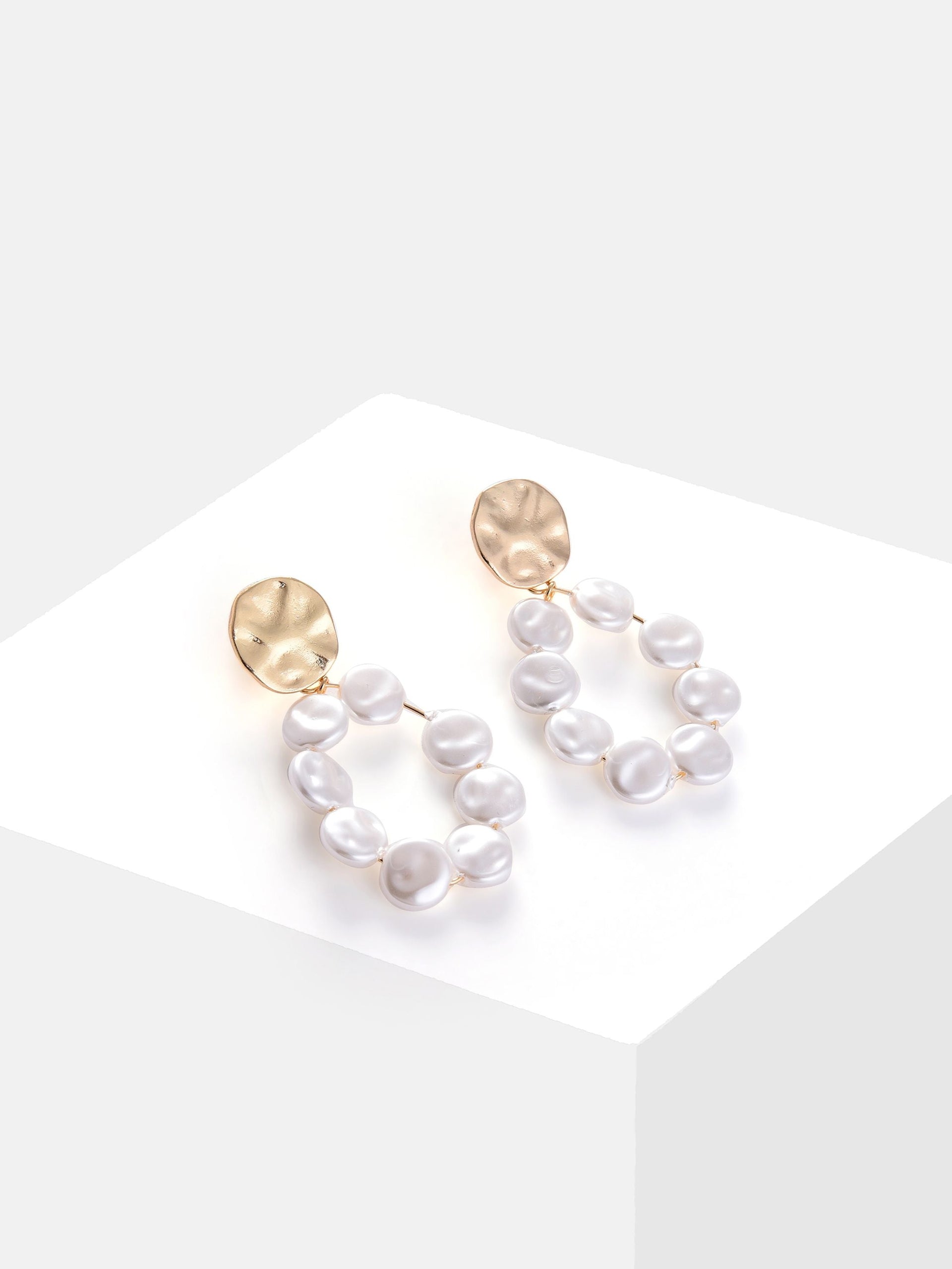 Gold Plated Pearl Beaded Drop Earring