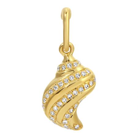 Gold Diamond Seashell Charm