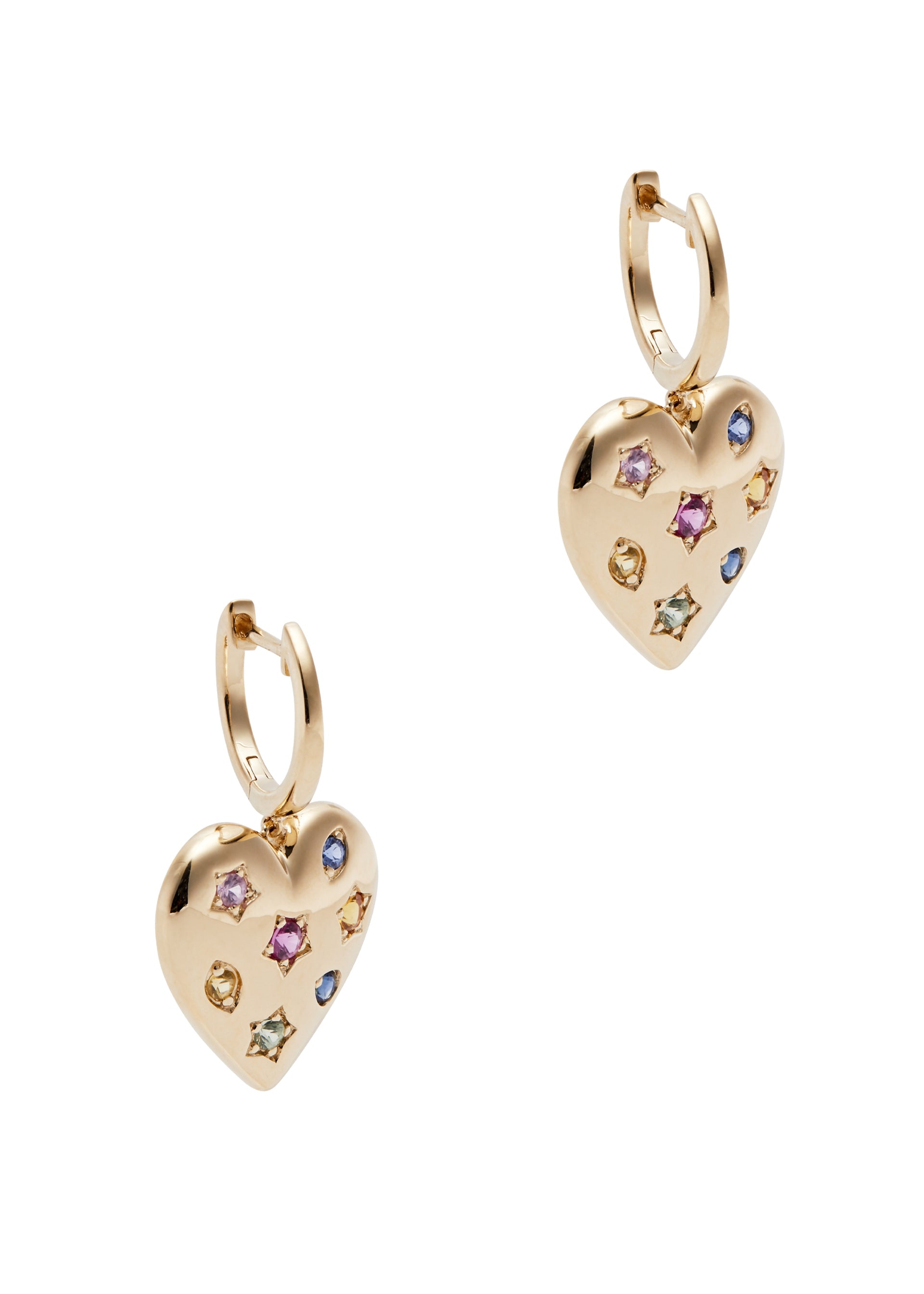Kaleidoscope 14kt gold hoop earrings