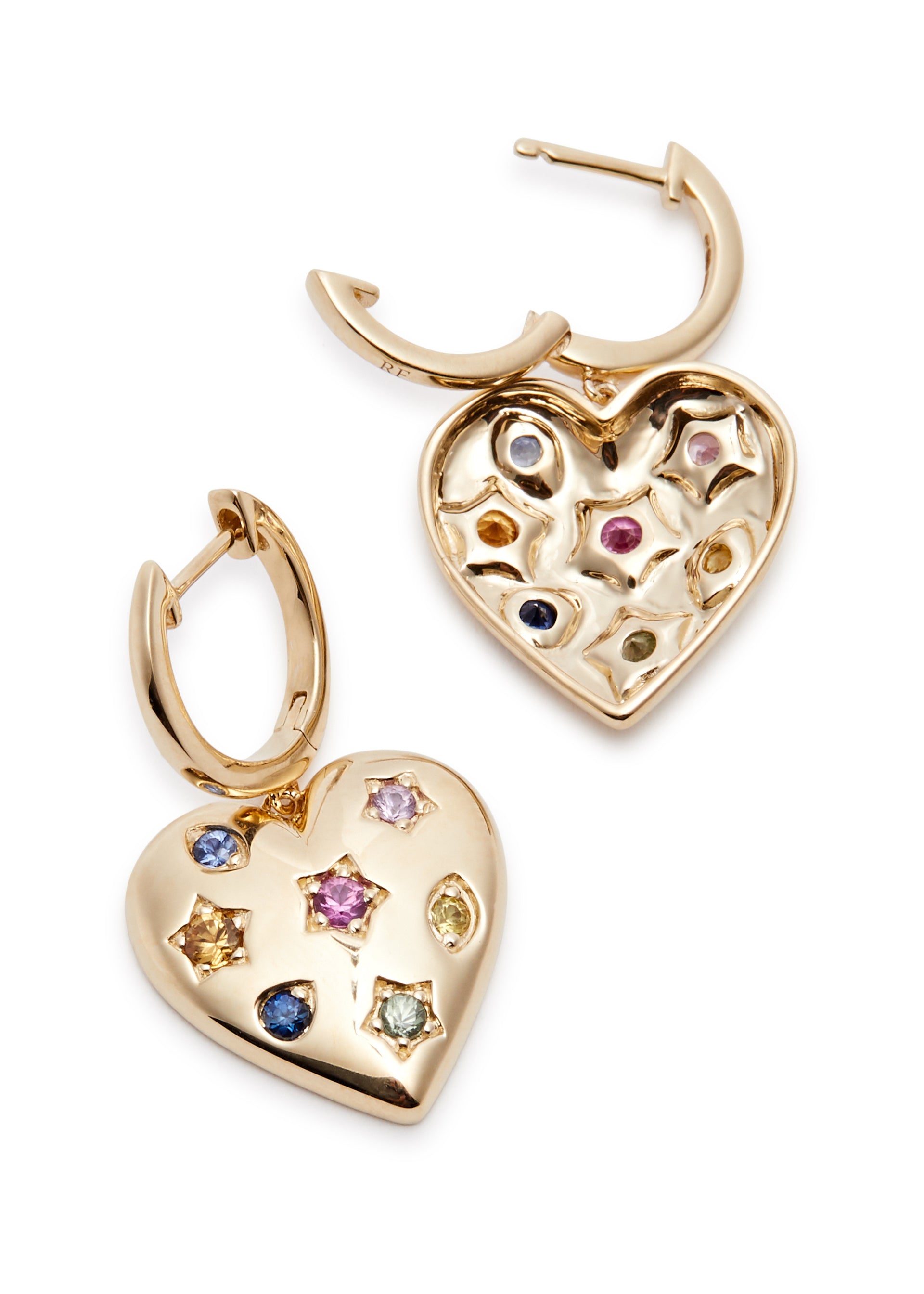 Kaleidoscope 14kt gold hoop earrings