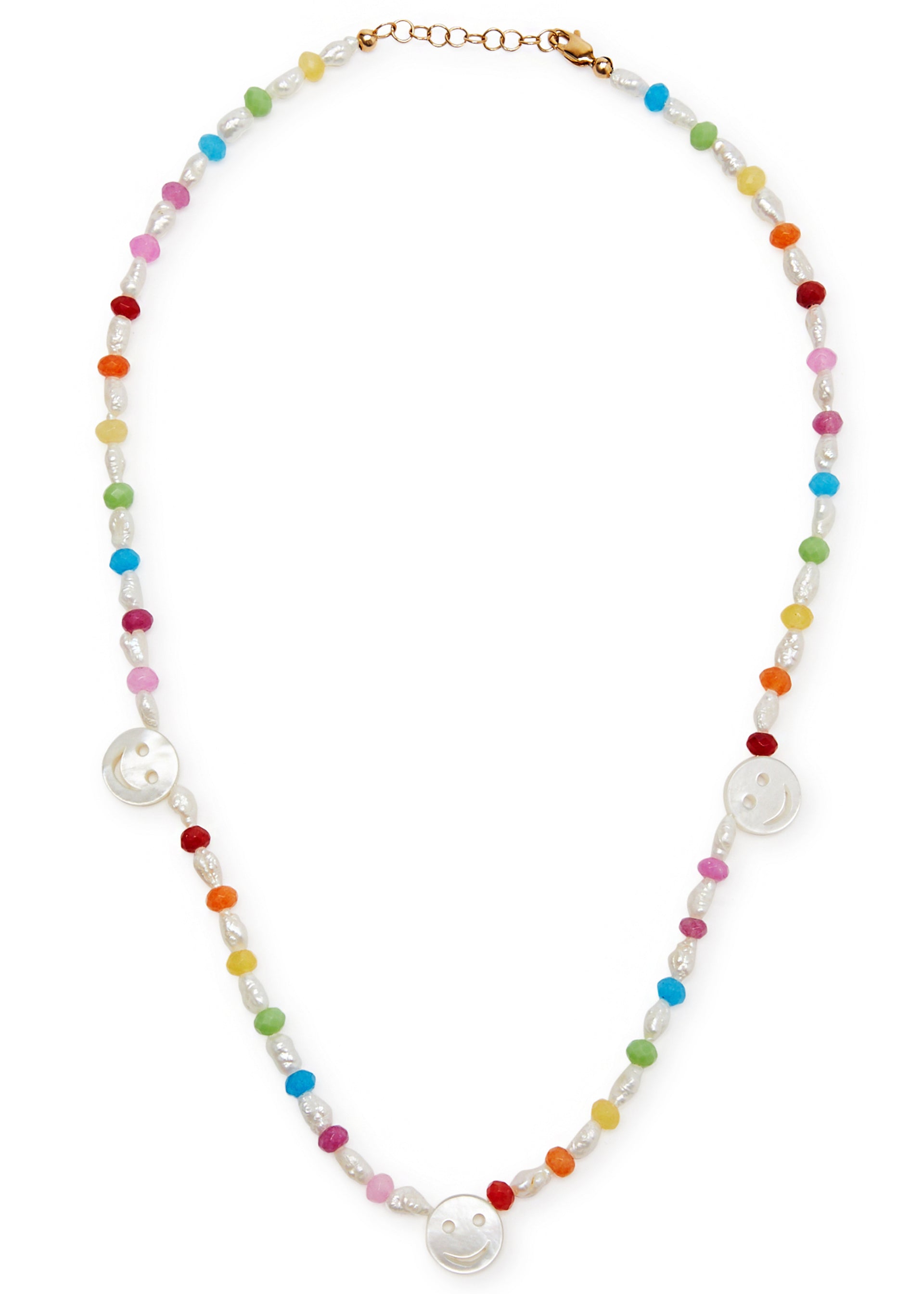 Disco pearl and beaded necklace