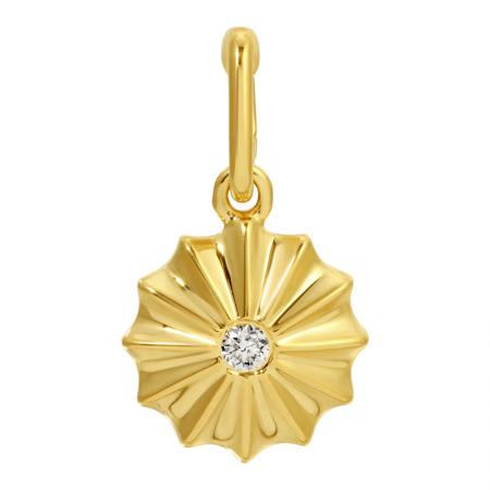 Gold Diamond Shell Charm