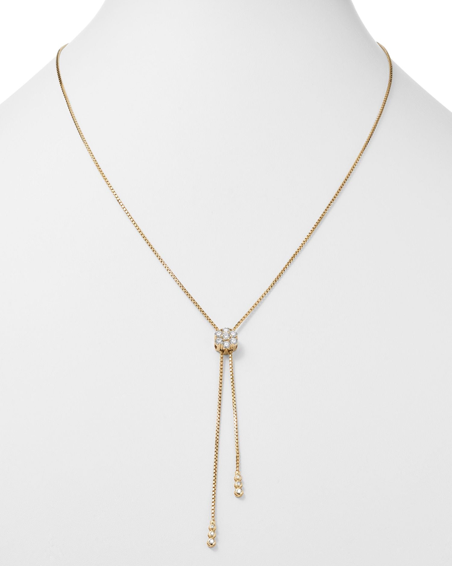 Diamond Flower Bolo Necklace in 14K Yellow Gold, 1.50 ct. t.w. - Exclusive