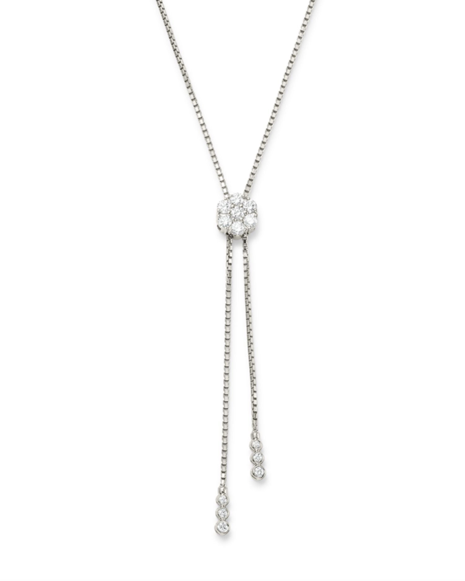 Diamond Flower Bolo Necklace in 14K Gold, 0.85 ct. t.w. - Exclusive