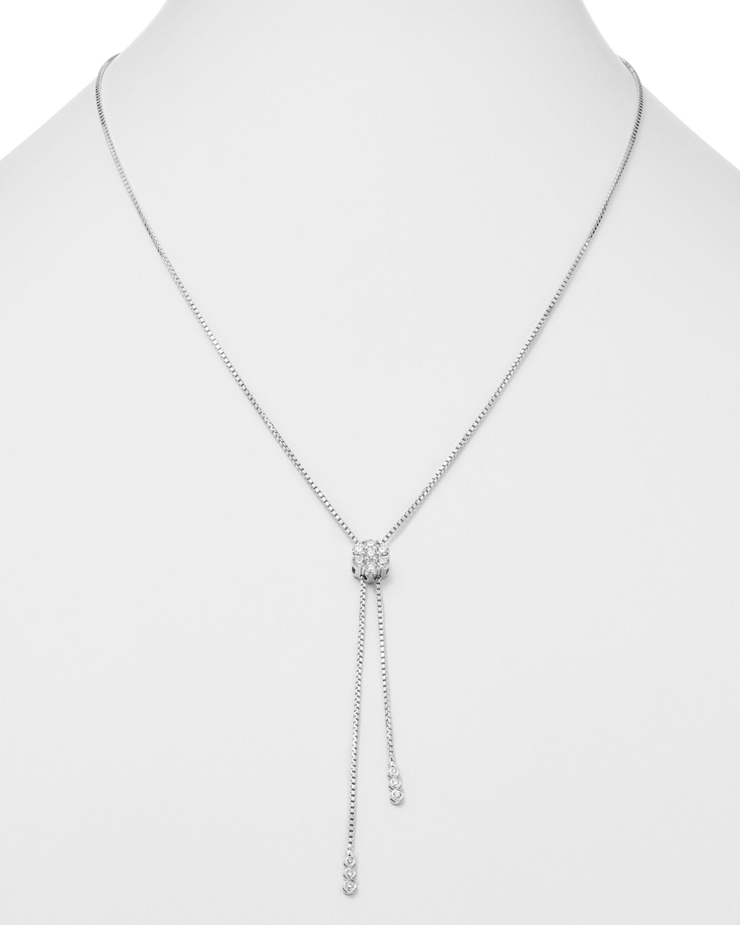 Diamond Flower Bolo Necklace in 14K Gold, 0.85 ct. t.w. - Exclusive