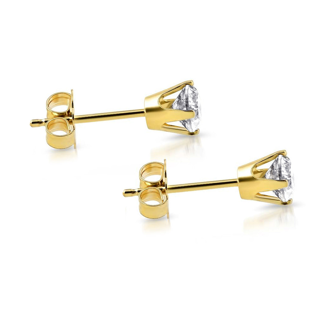 1/2Ct Round Brilliant Cut Diamond Stud Earrings in 14K Gold Classic