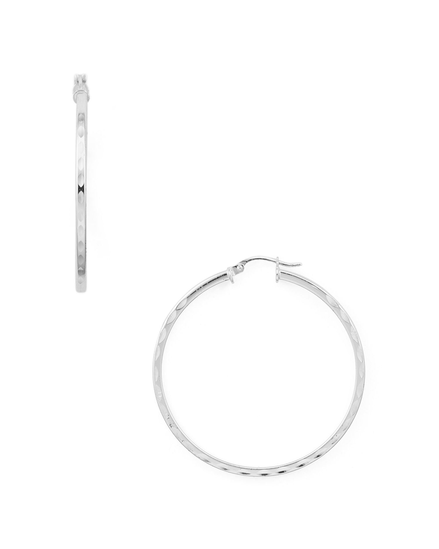 Dimpled Sterling Silver Hoop Earrings - Exclusive