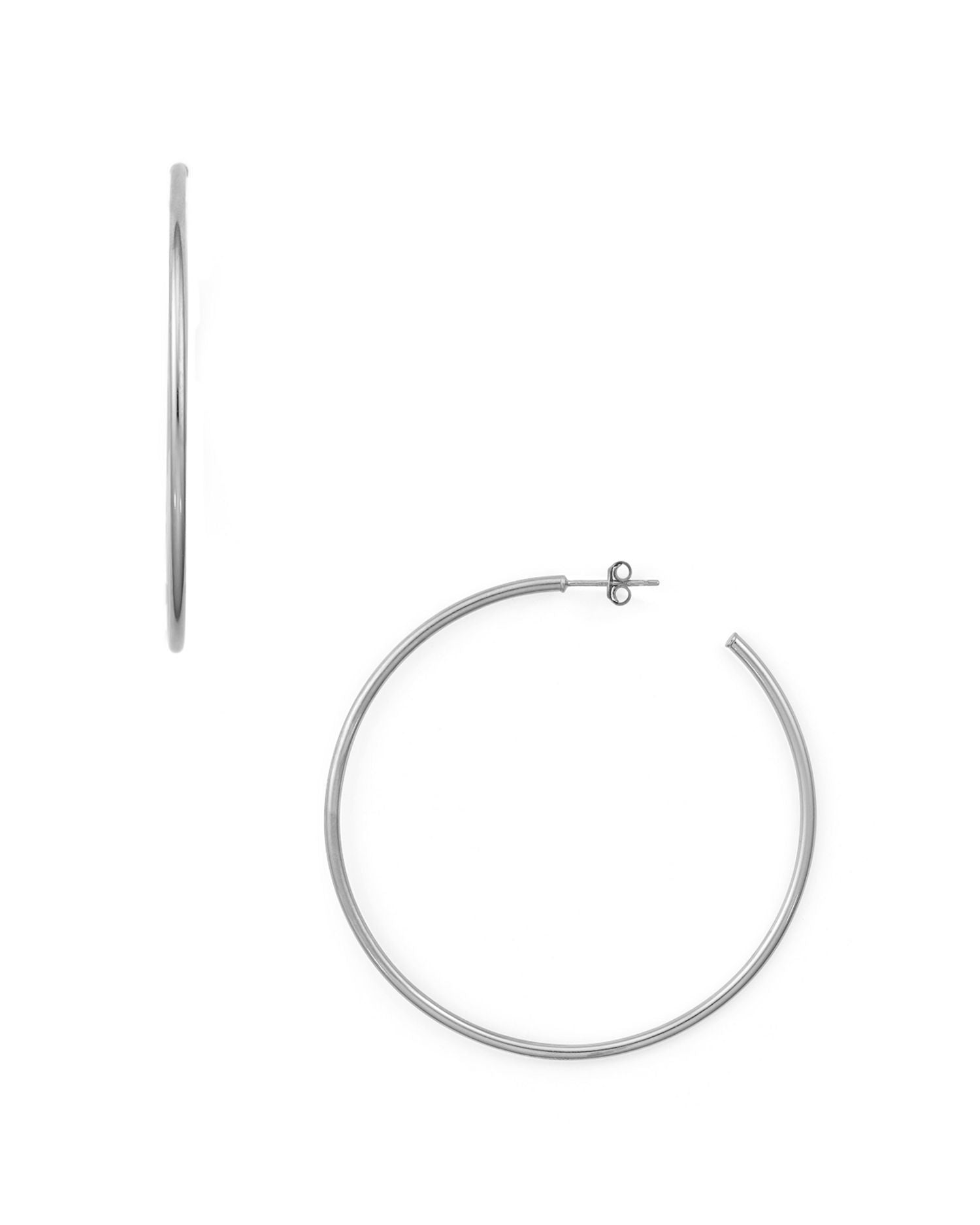 Large Hoop Earrings in Sterling Silver - Exclusive