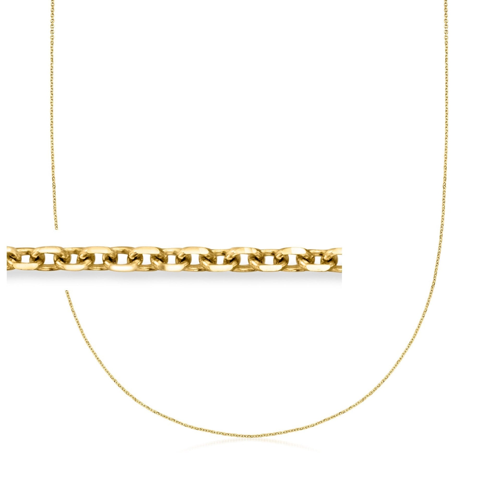 Canaria Fine Jewelry 1.1mm 10kt Yellow Gold Diamond-cut Cable-chain Necklace