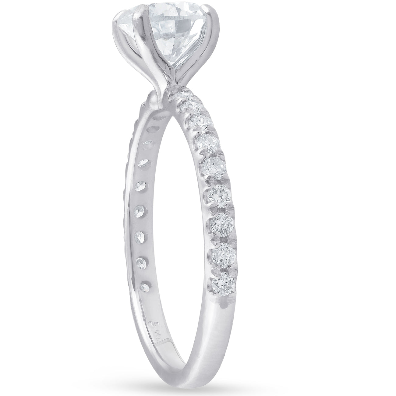 1ct Diamond Engagement Ring 14k White Gold Claw Prong