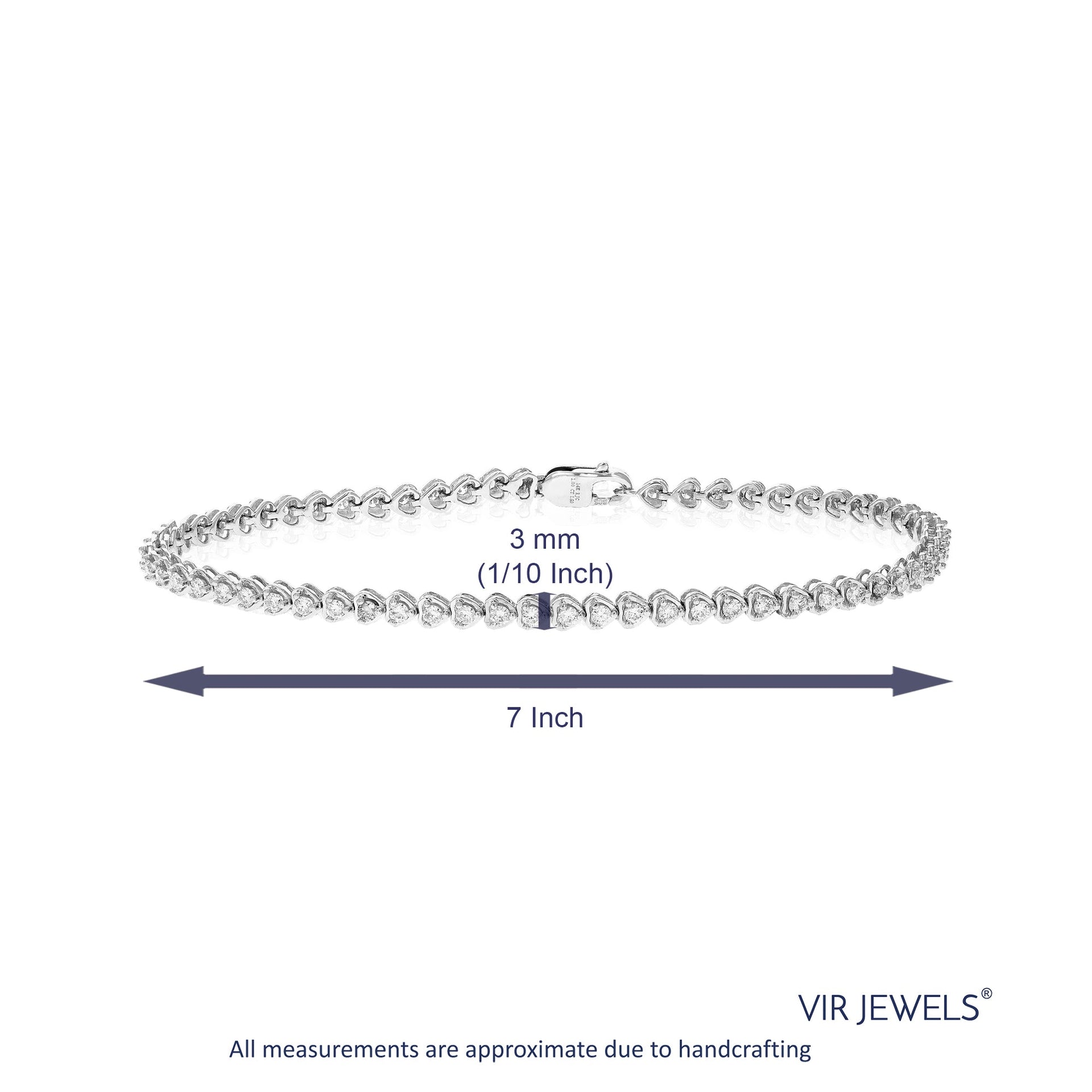 1 cttw 62 Stones Round Diamond Bracelet 14K White Gold Prong Set 7 Inch