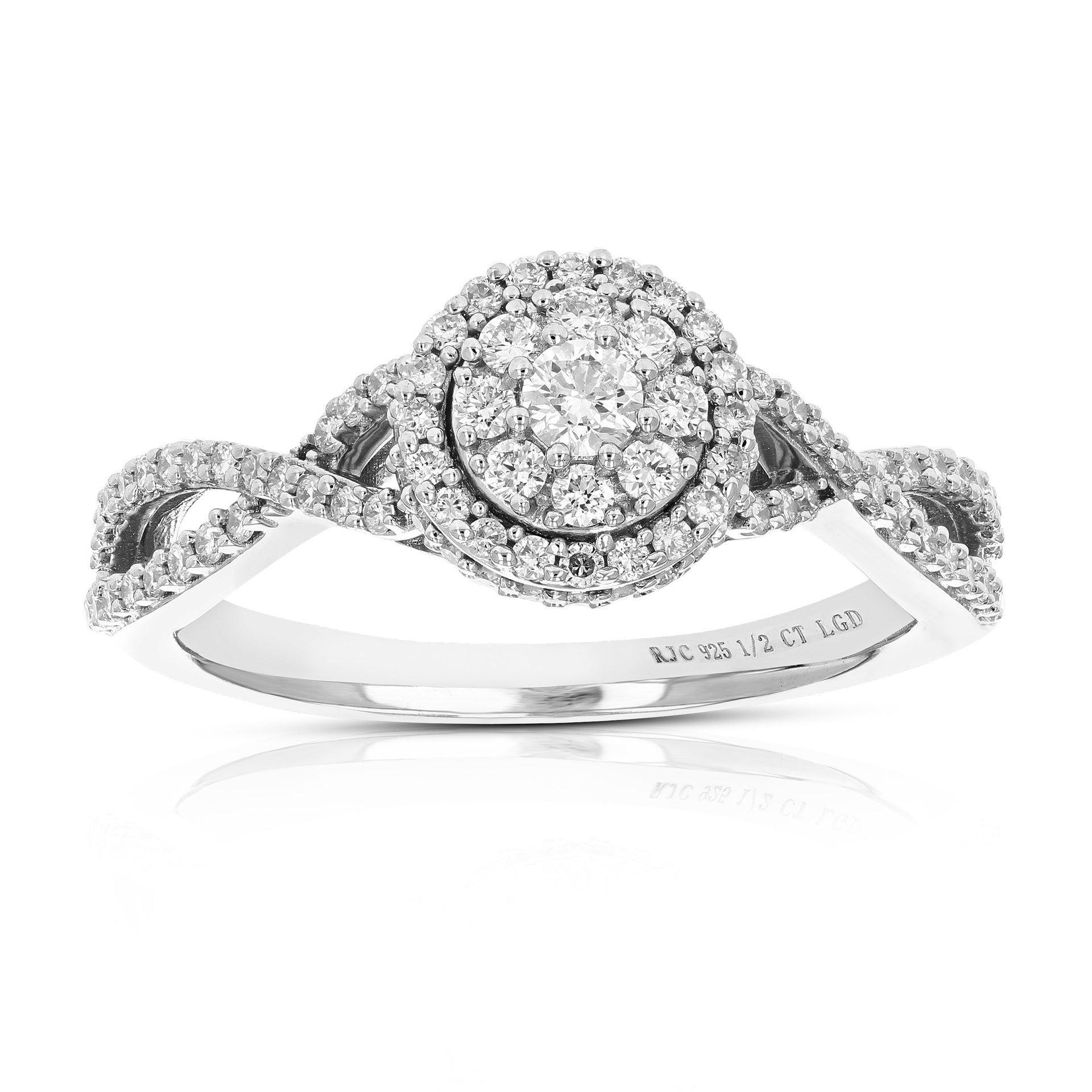 1/2 Cttw Lab Created Diamond Engagement Ring In 925 Sterling Silver Prong Set