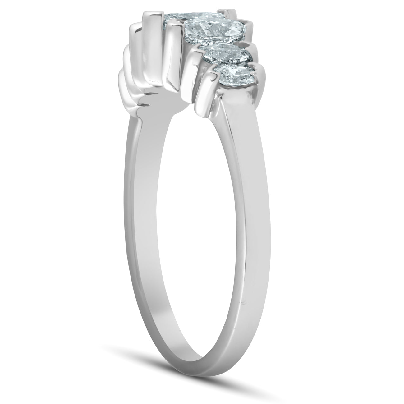 14K White Gold 3/4ct Marquise Diamond Anniversary Ring