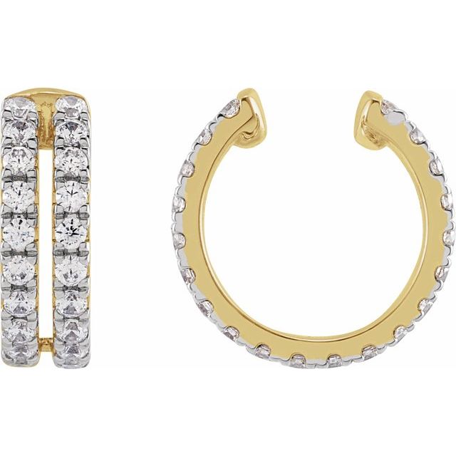 1.2Ct Lab-grown Diamond Hoop Earrings in 14K Yellow Gold