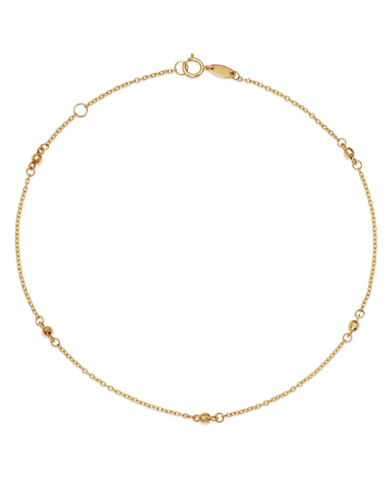 Beaded Ankle Bracelet in 14K Yellow Gold - Exclusive