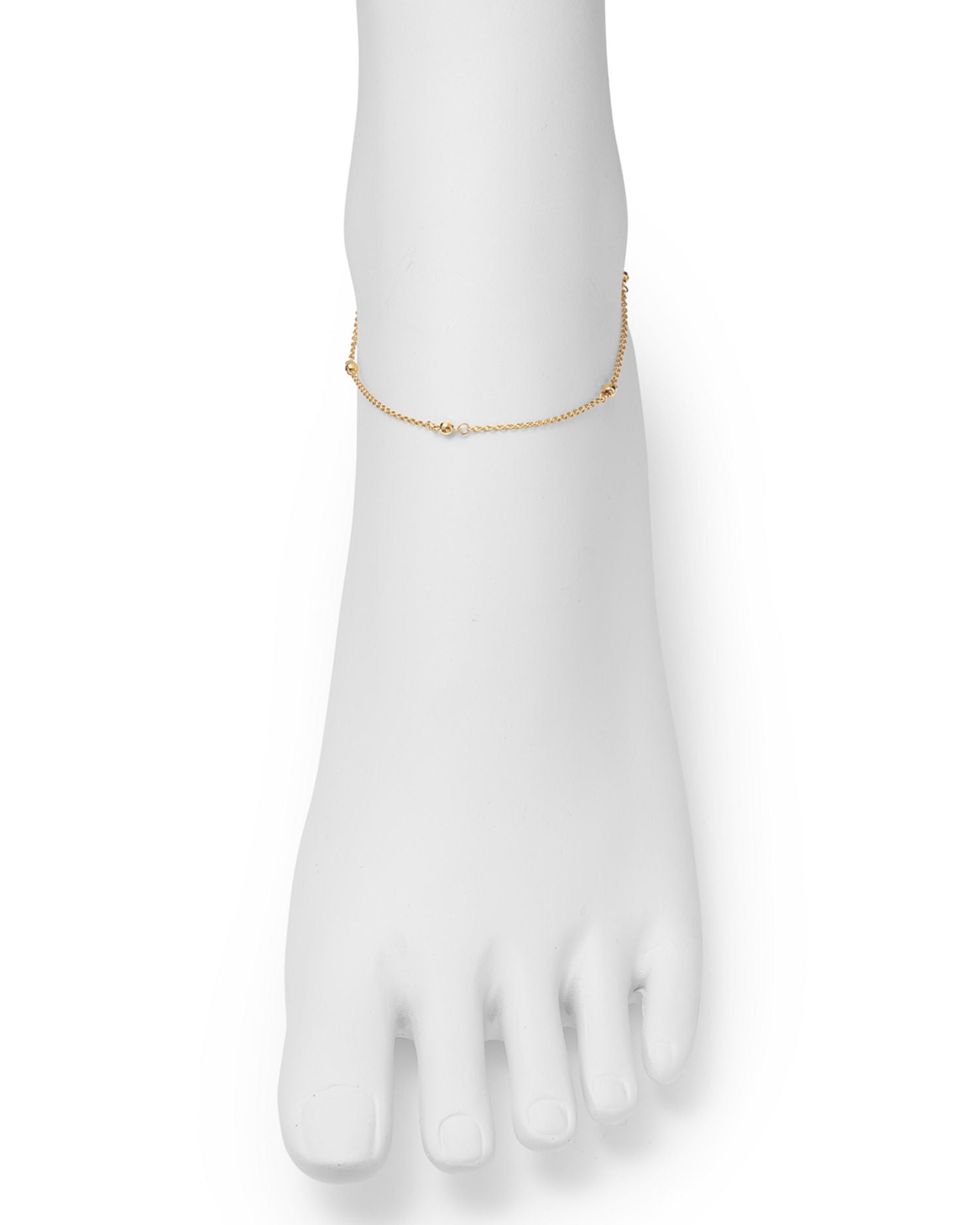 Beaded Ankle Bracelet in 14K Yellow Gold - Exclusive