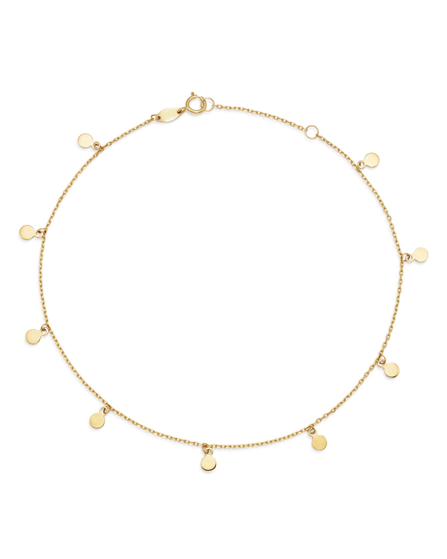 Disk Charm Ankle Bracelet in 14K Yellow Gold - Exclusive