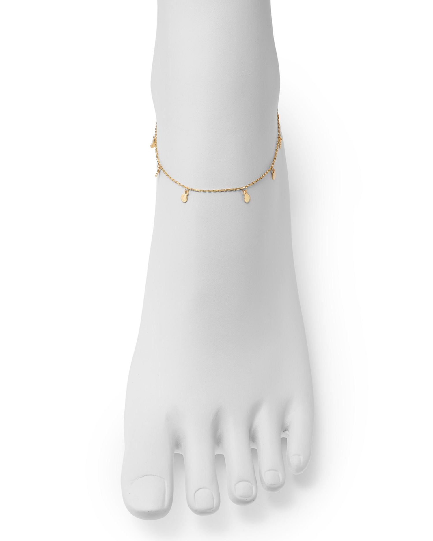 Disk Charm Ankle Bracelet in 14K Yellow Gold - Exclusive