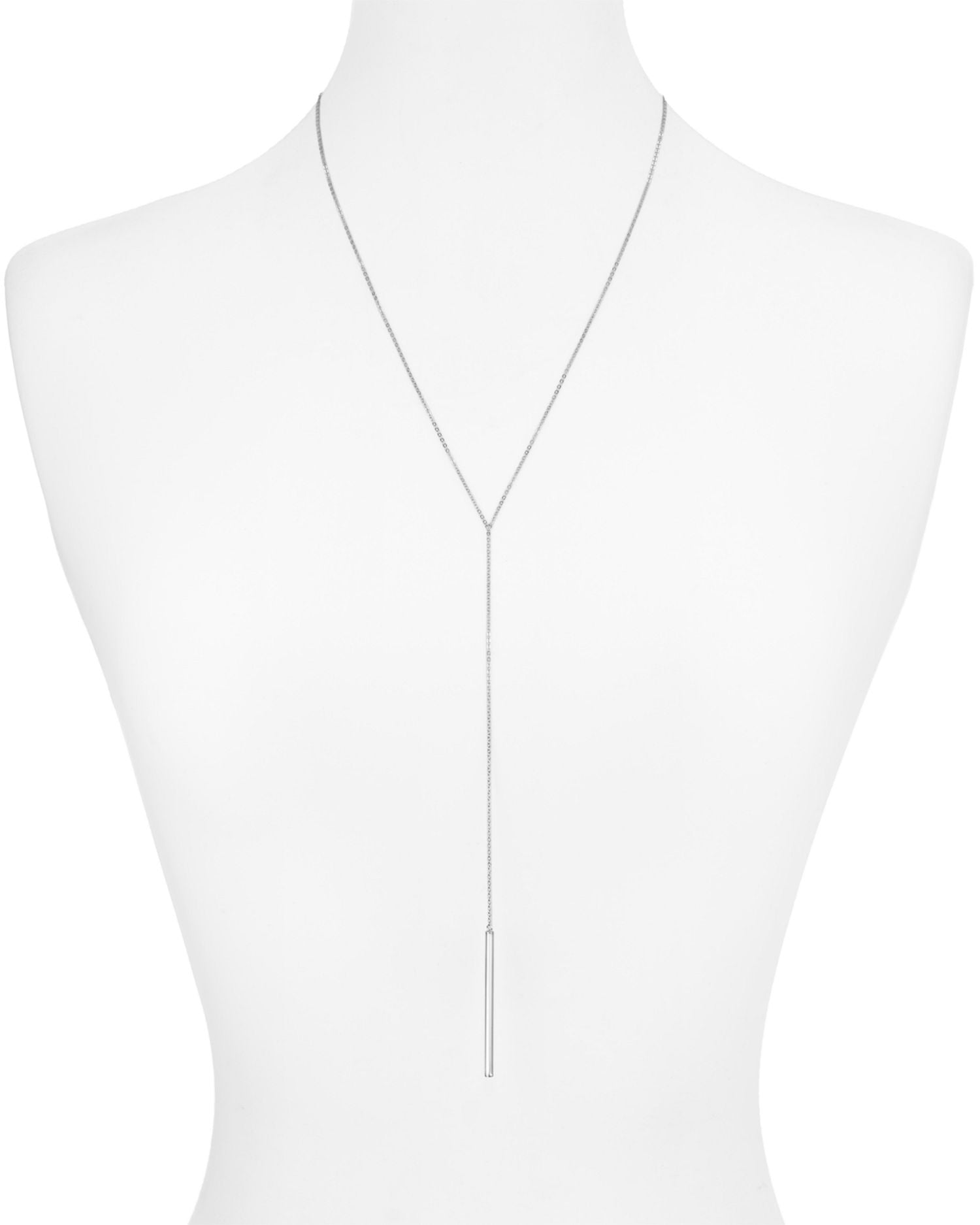 Bar Pendant Lariat Necklace, 21' - Exclusive