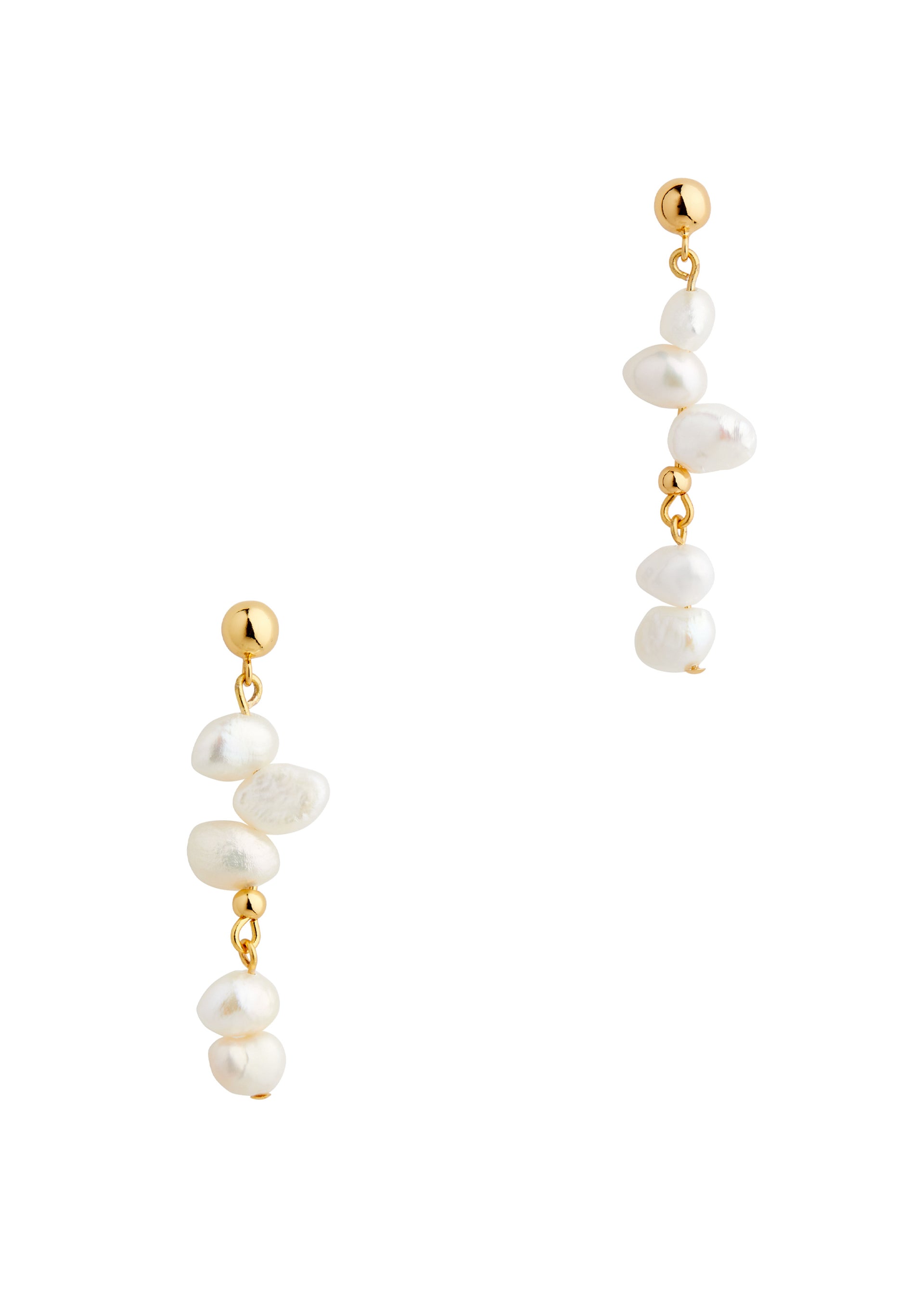 Pearly 18kt gold-plated drop earrings
