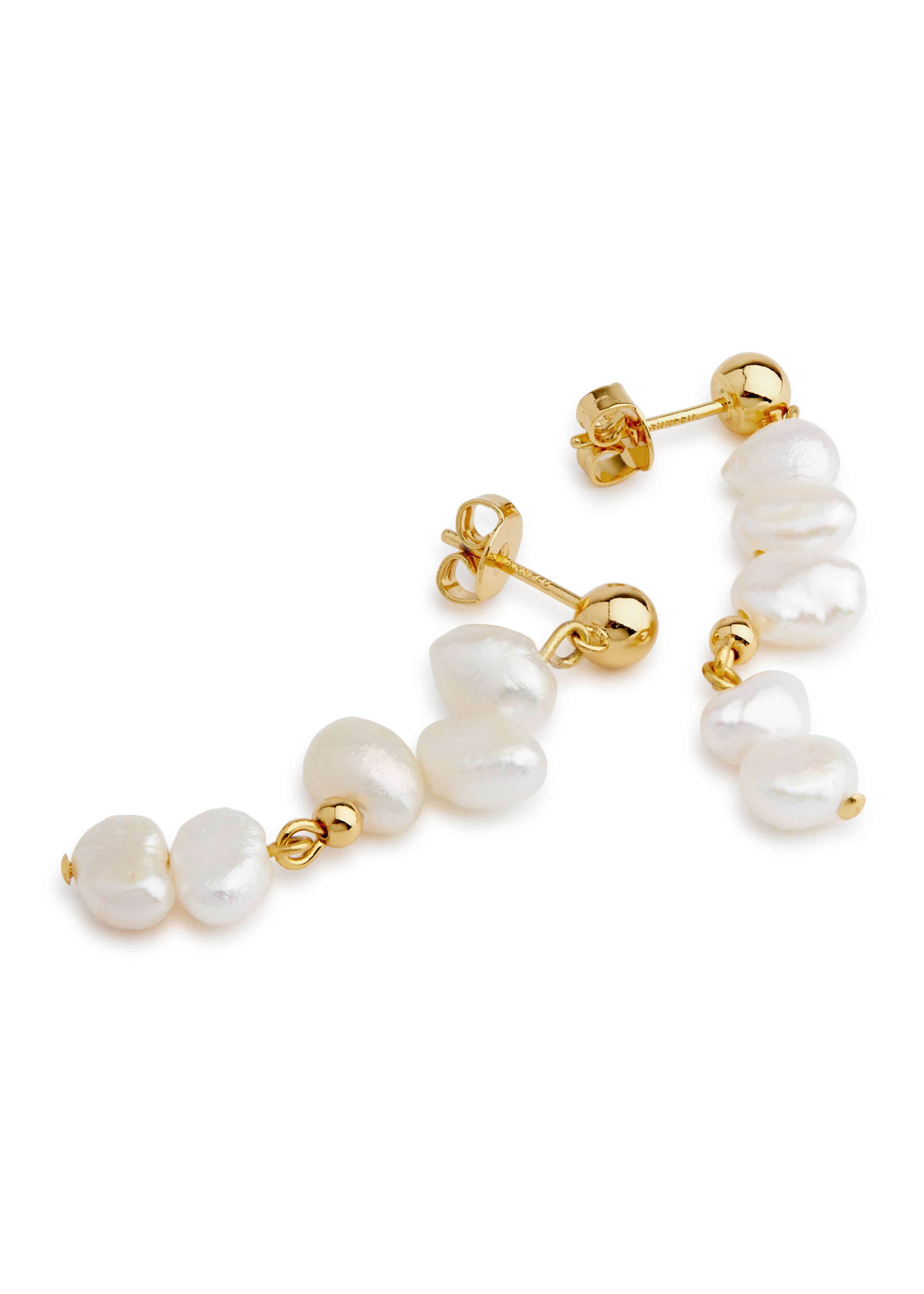 Pearly 18kt gold-plated drop earrings