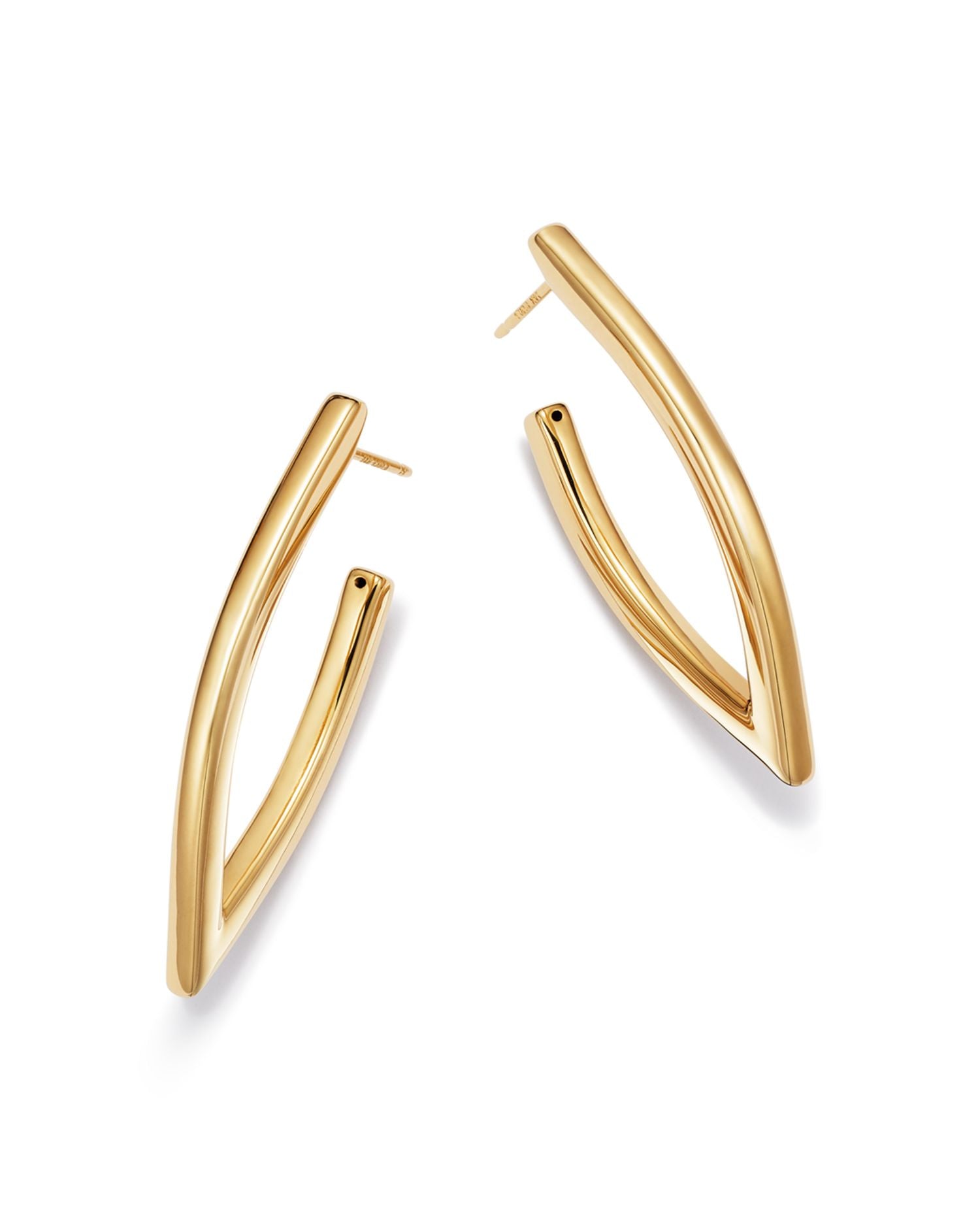 V-Shape Hoop Earrings in 14K Yellow Gold - Exclusive