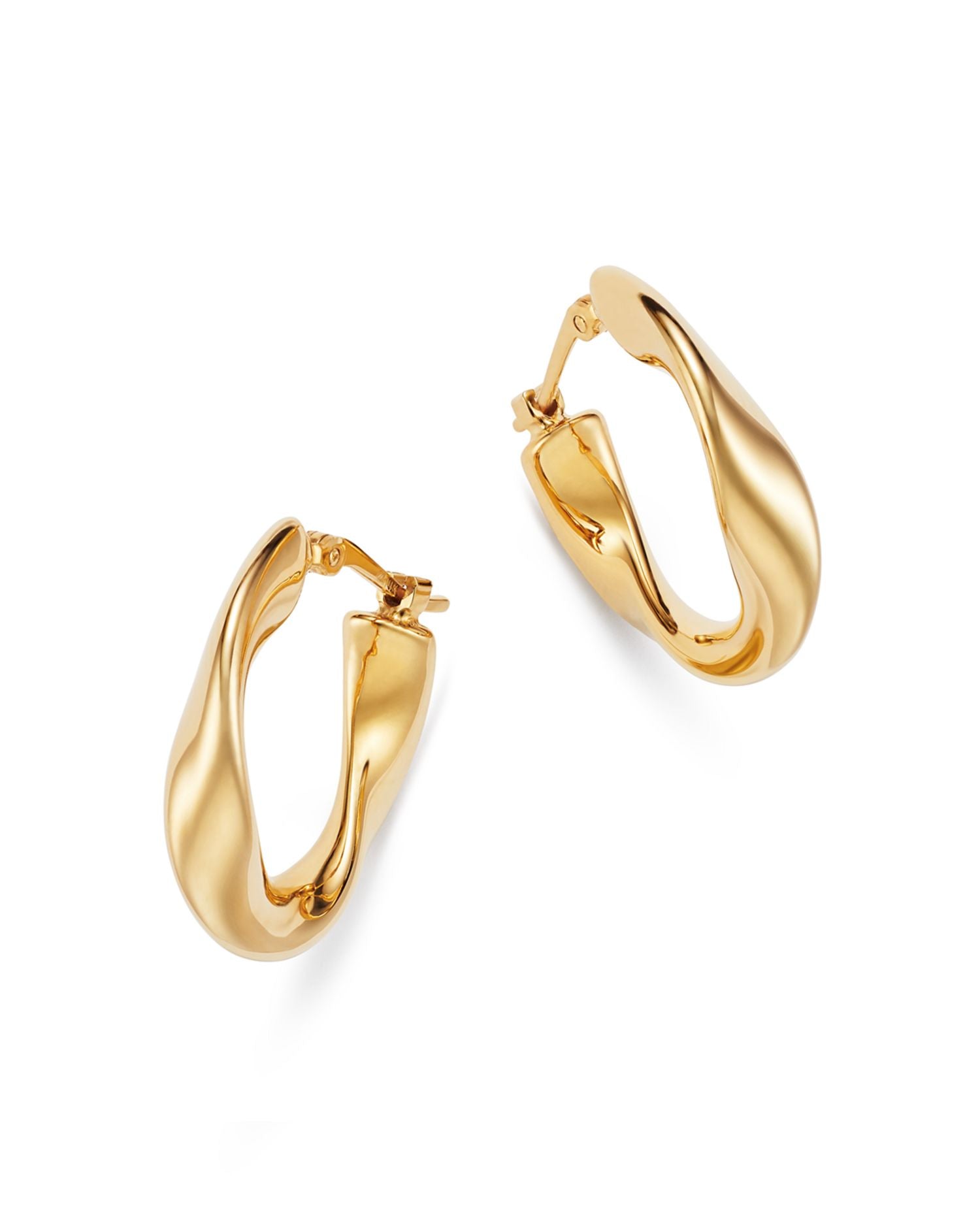 Flat Twist Hoop Earrings in 14K Yellow Gold - Exclusive