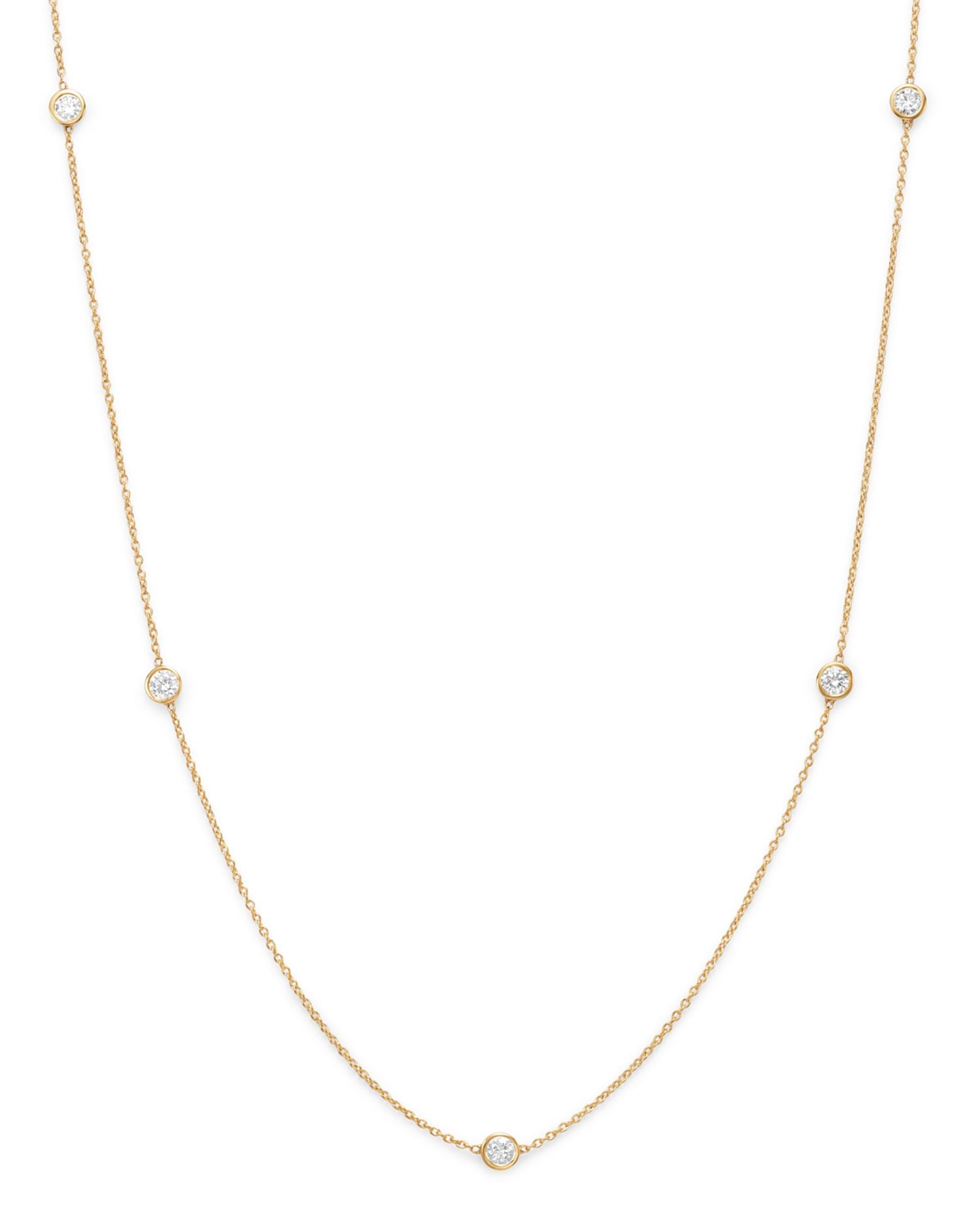 Diamond Station Necklace in 14K Yellow Gold, 0.50 ct. t.w. - Exclusive