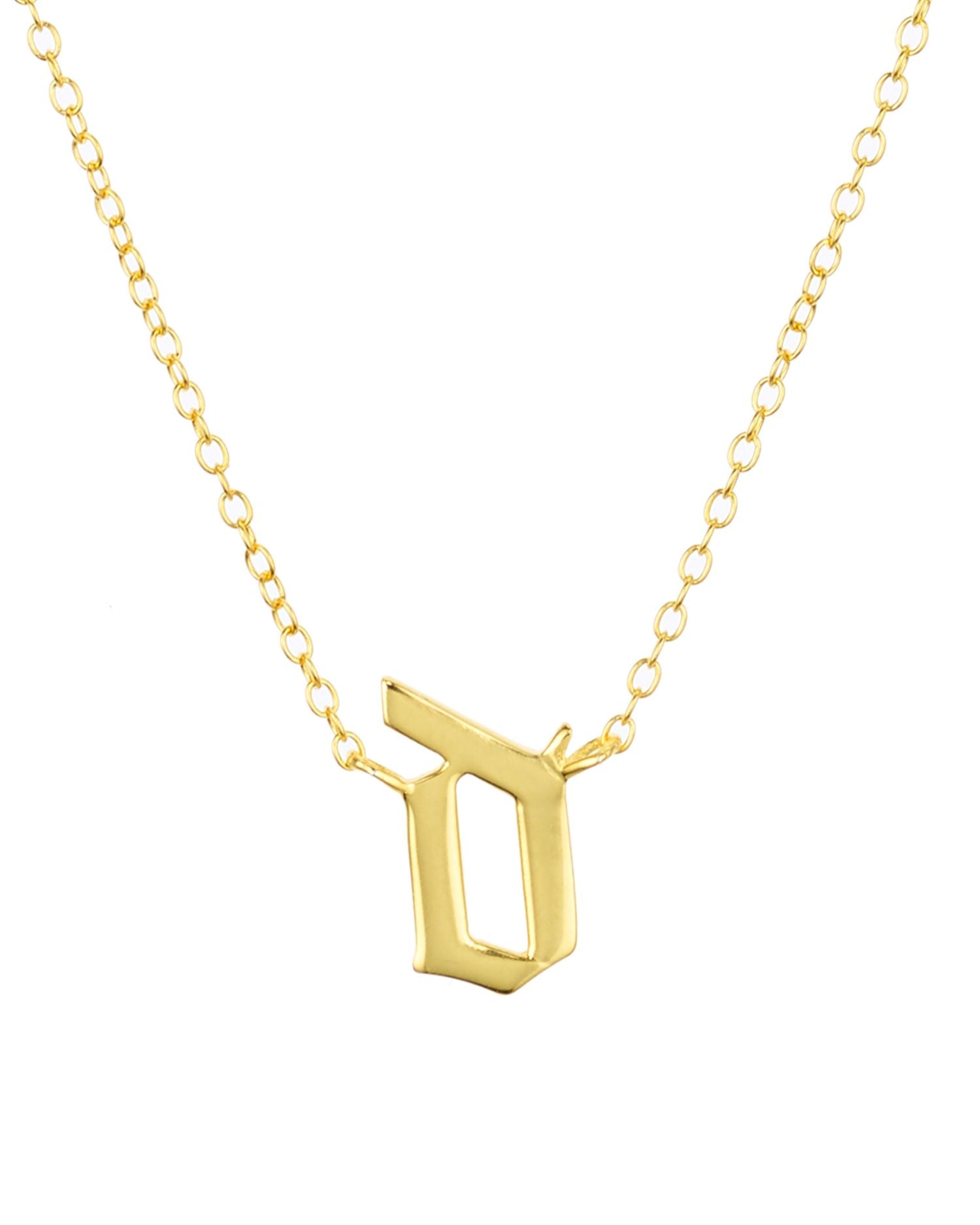 Gothic Initial Pendant Necklace, 16'