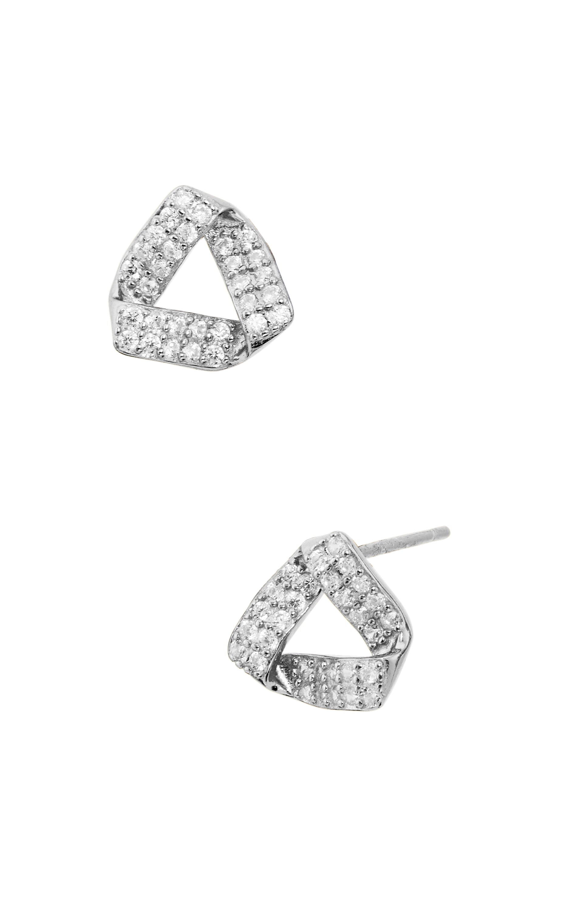 Sterling Contemporary CZ Knot Stud