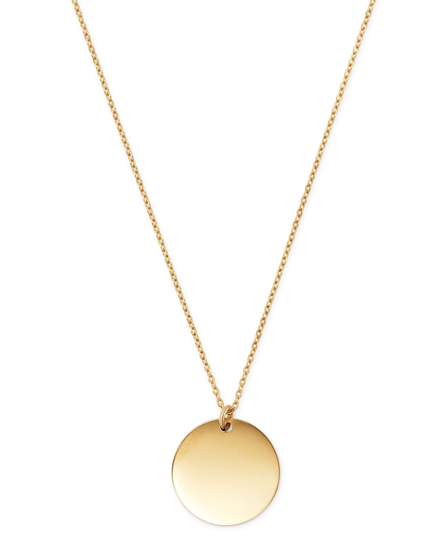 14K Yellow Gold Disc Pendant Necklace, 17' - Exclusive