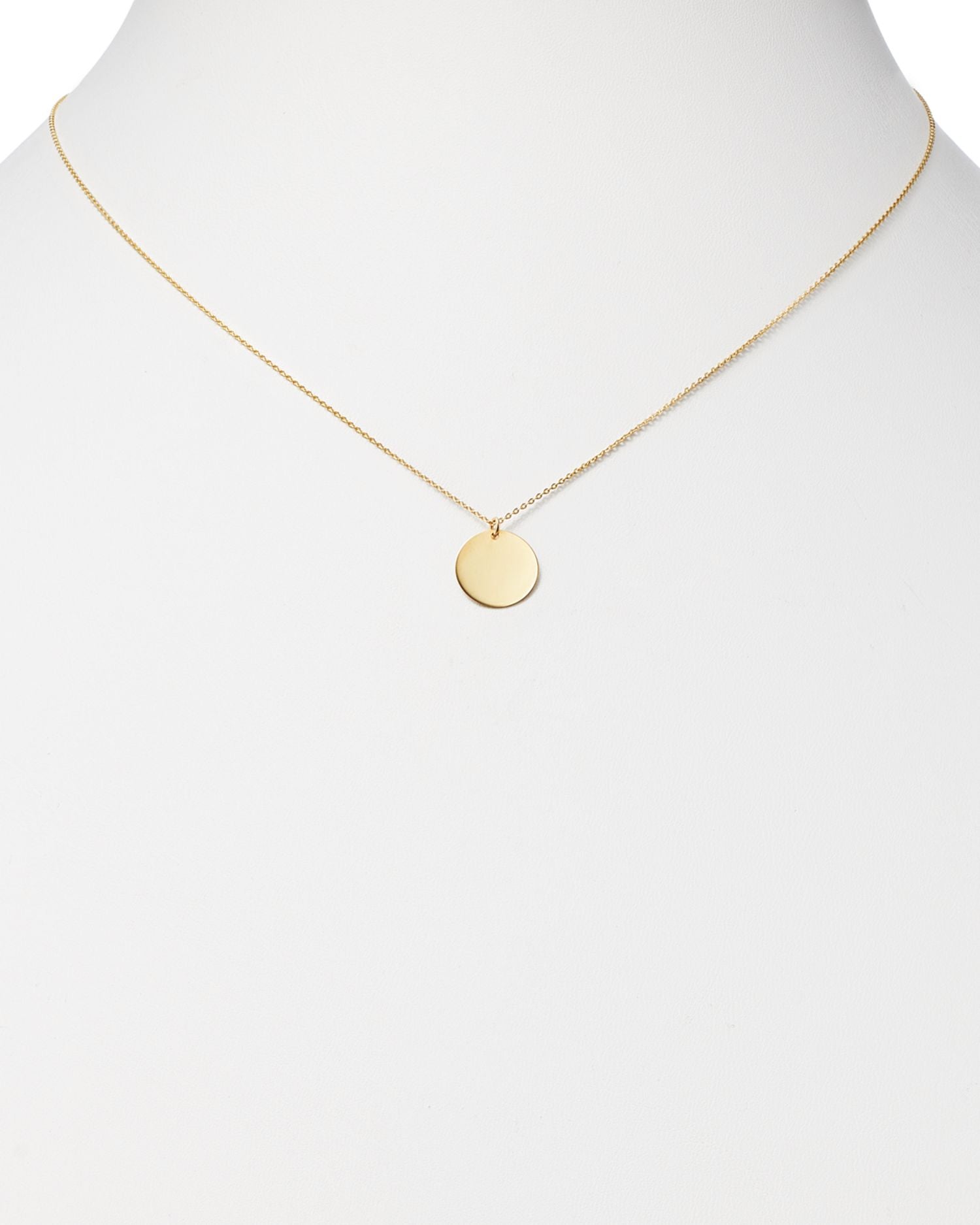 14K Yellow Gold Disc Pendant Necklace, 17' - Exclusive
