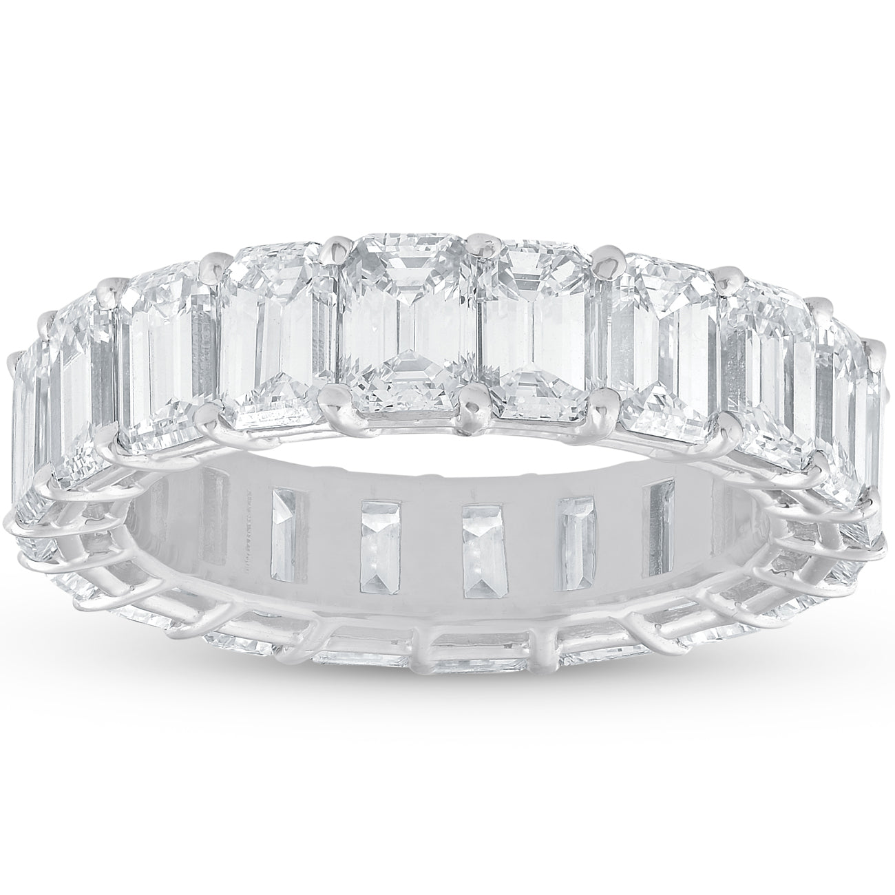 7ct Emerald Cut Diamond Platinum Eternity Ring