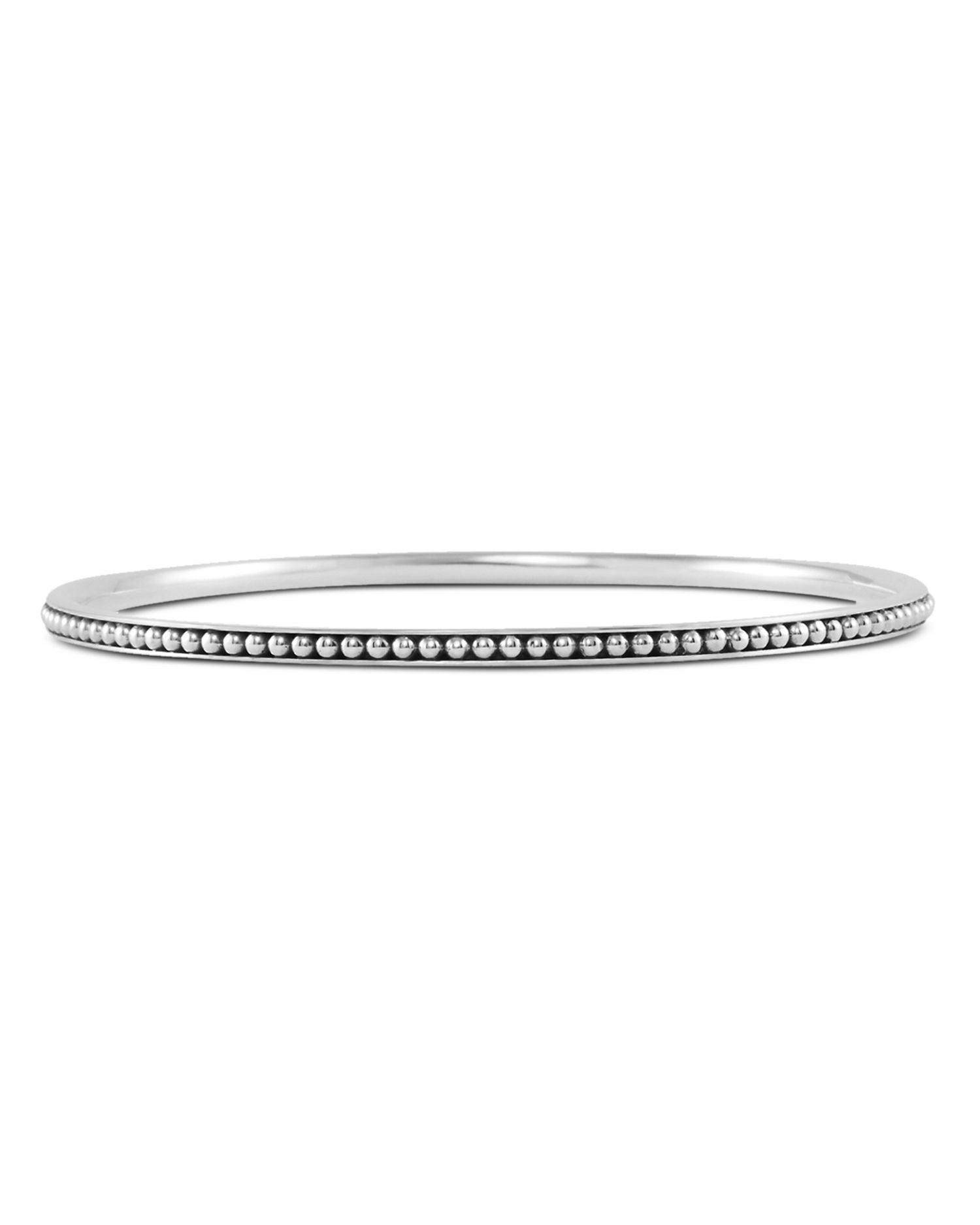 Sterling Silver Caviar Bangle Bracelet