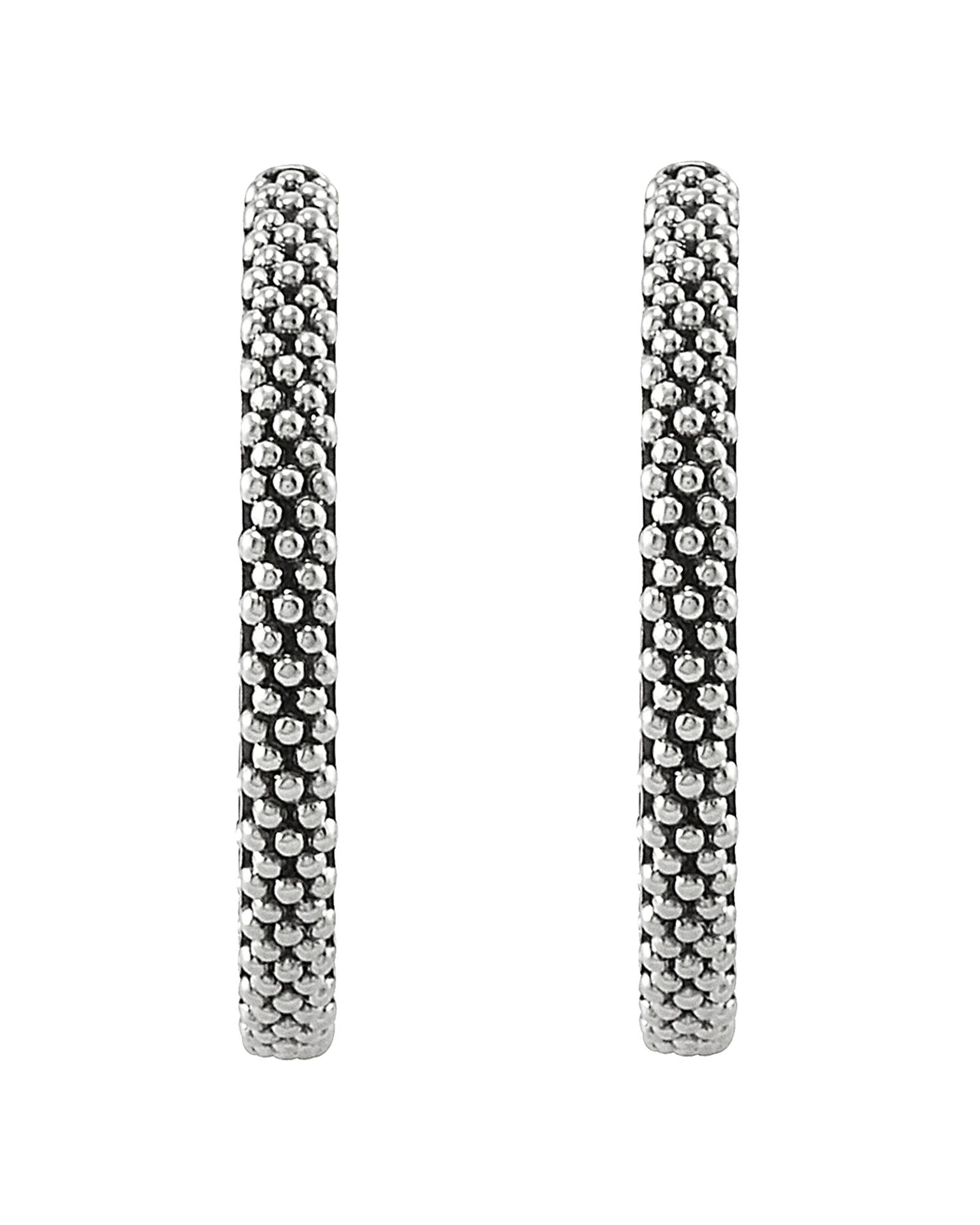 Sterling Silver Signature Caviar Hoop Earrings