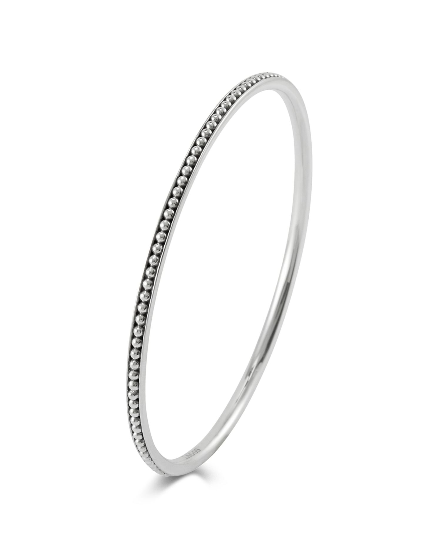 Sterling Silver Caviar Bangle Bracelet